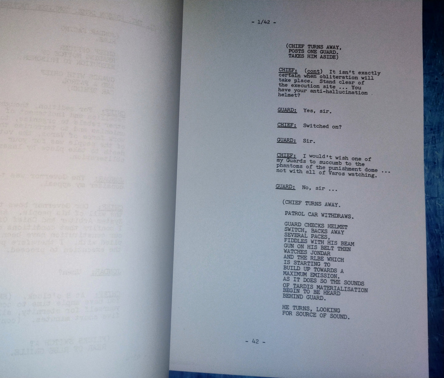 Colin Baker Hand Signed Autograph Doctor Who Script COA