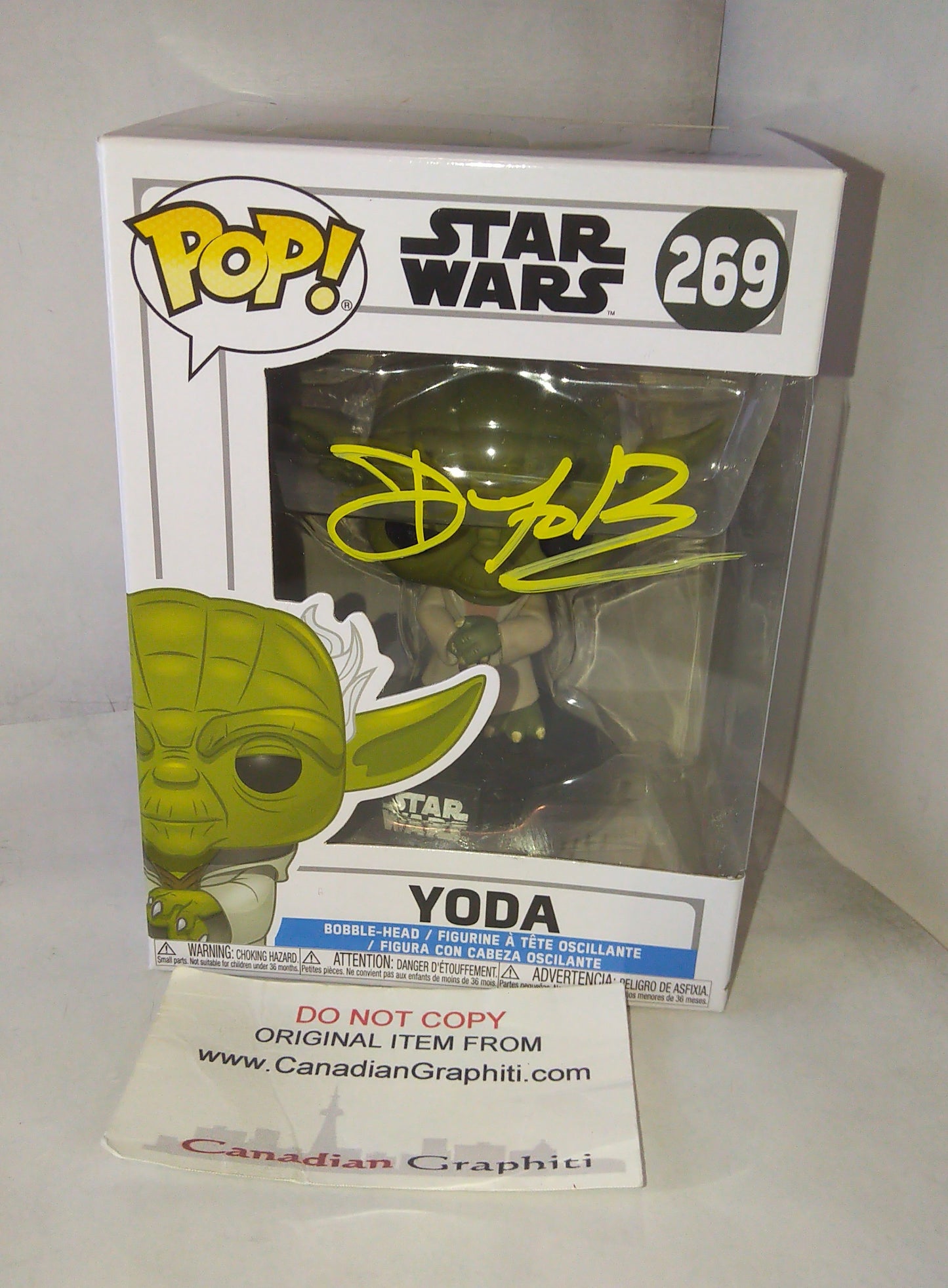 Deep Roy Hand Signed Autograph Star Wars Yoda Funko Pop COA
