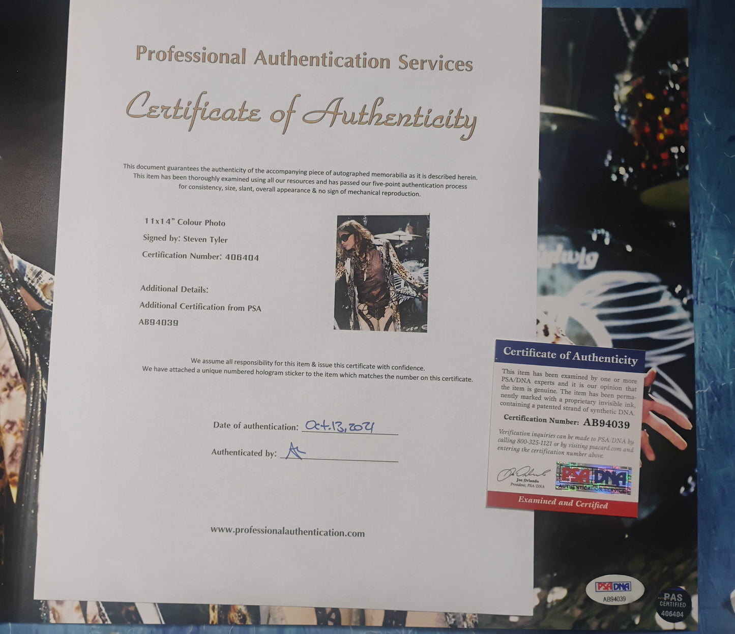Steven Tyler Hand Signed Autograph 11x14 Photo COA + PSA Aerosmith