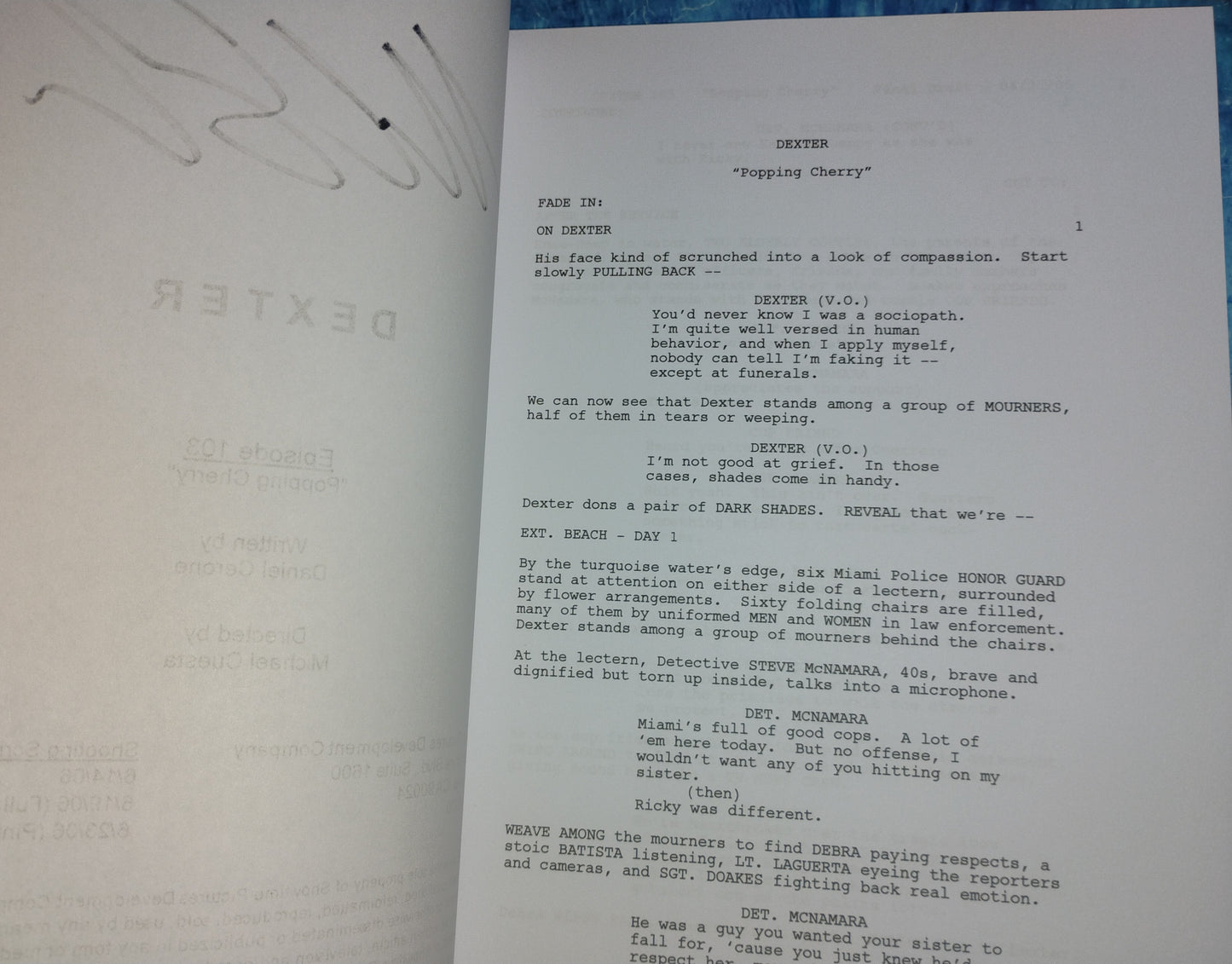 Michael C Hall Hand Signed Autograph Dexter Script COA