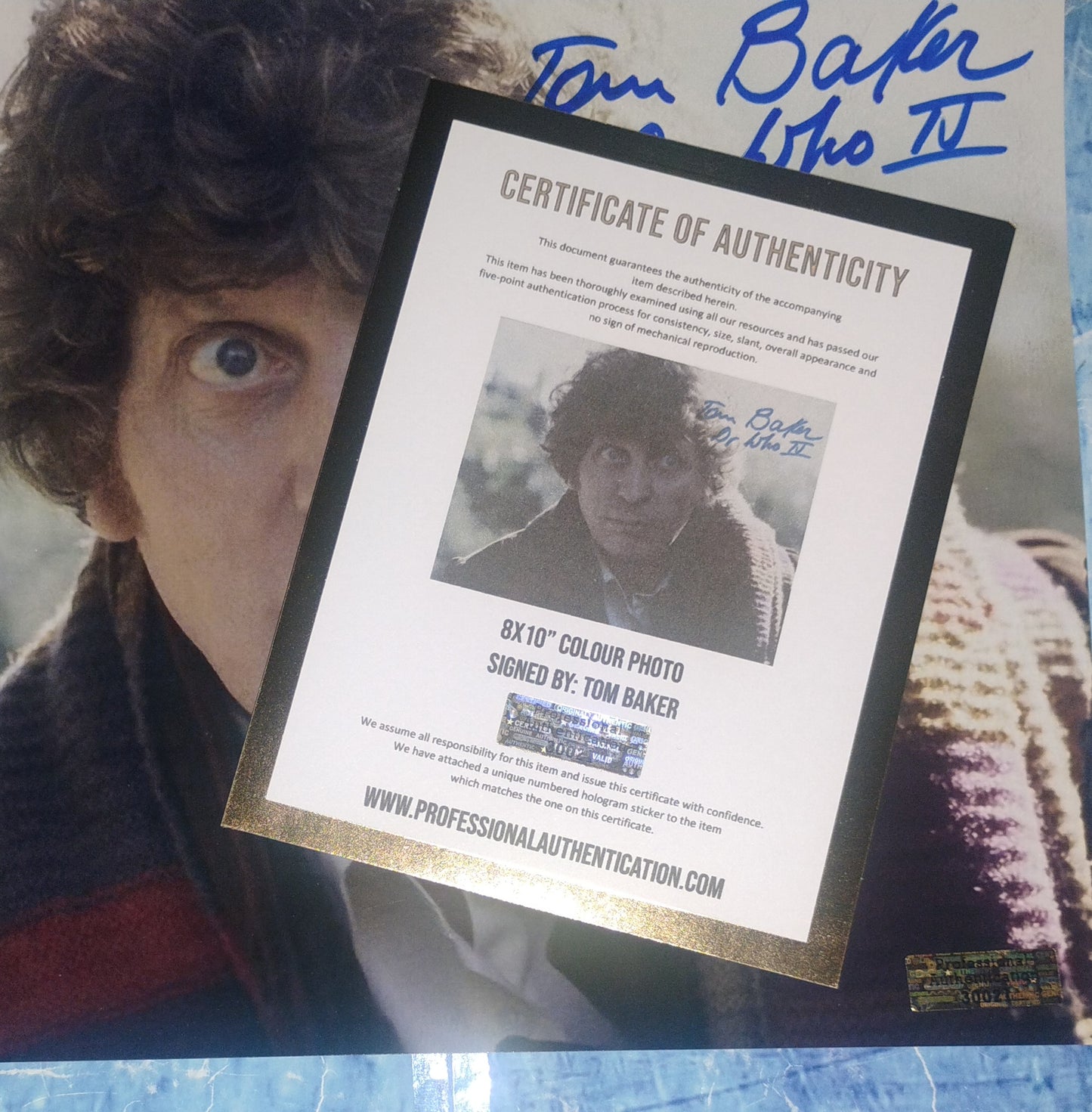 Tom Baker Hand Signed Autograph 8x10 Photo COA Doctor Who