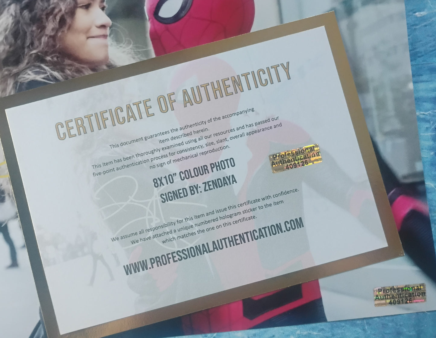 Zendaya Hand Signed Autograph 8x10 Photo COA Spider-man