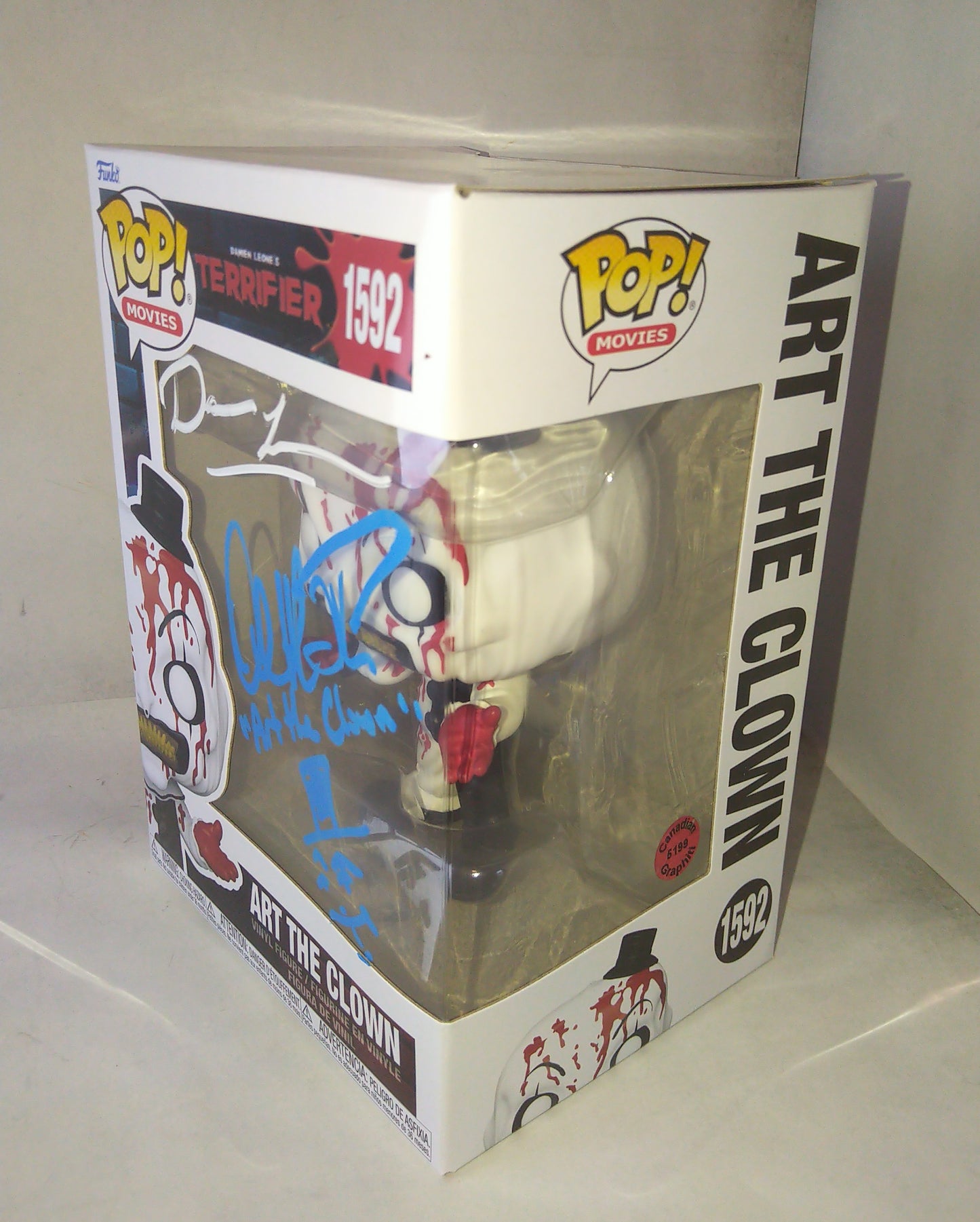 David Howard Thornton & Damien Leone Hand Signed Autograph Art The Clown Funko Pop COA Terrifier