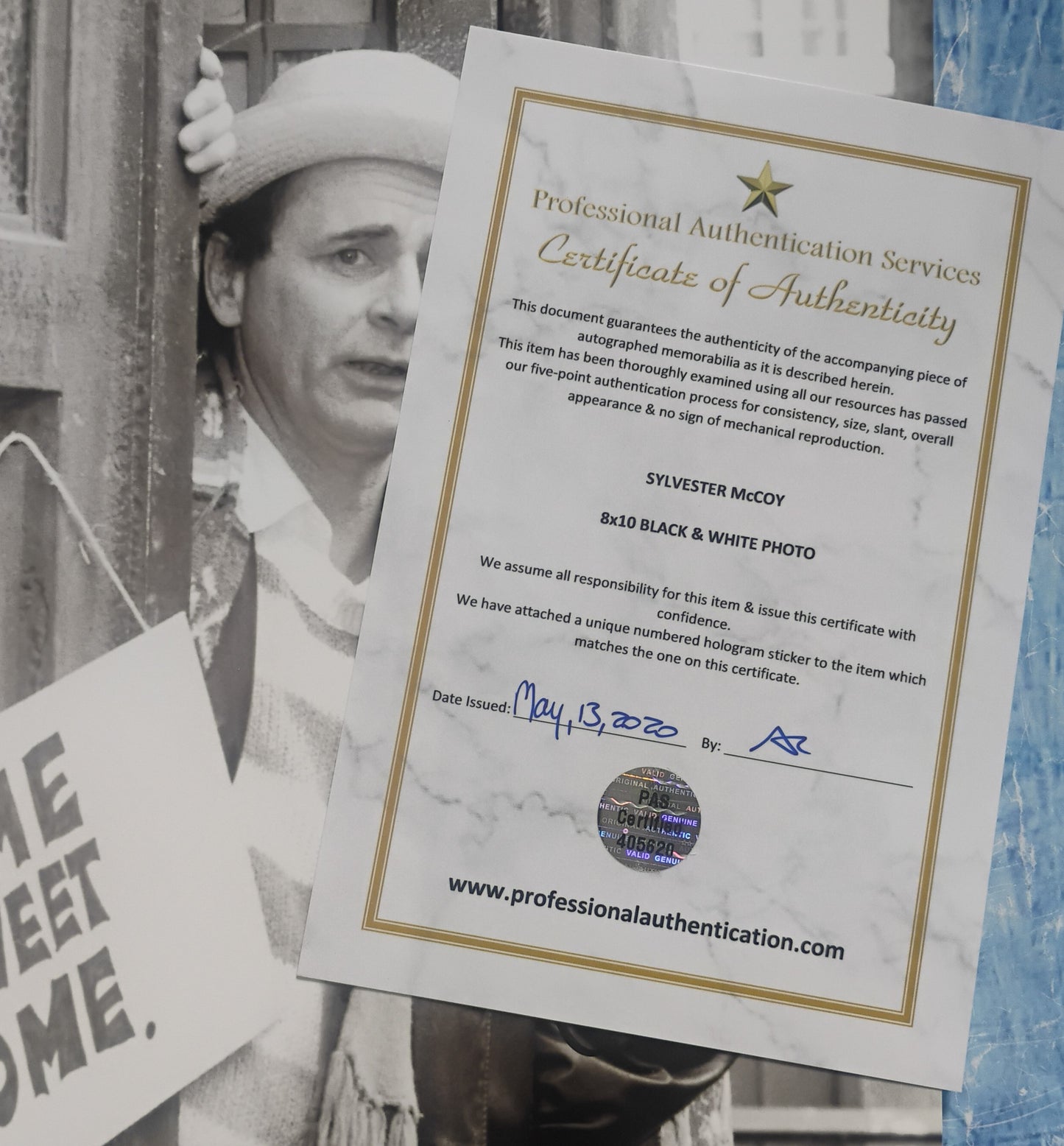 Sylvester McCoy Hand Signed Autograph 8x10 Photo COA Doctor Who