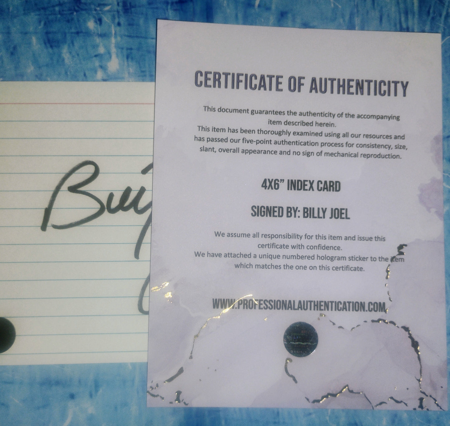 Billy Joel Hand Signed Autograph Index Card COA