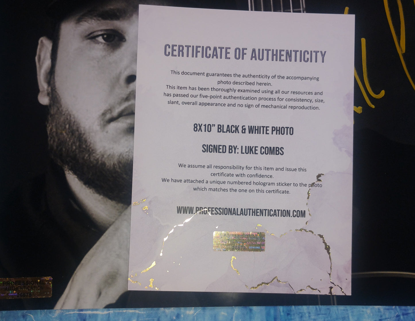 Luke Combs Hand Signed Autograph 8x10 Photo COA