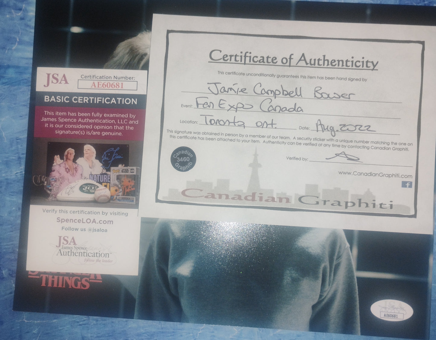 Jamie Campbell Bower Hand Signed Autograph 8x10 Photo JSA COA Stranger Things