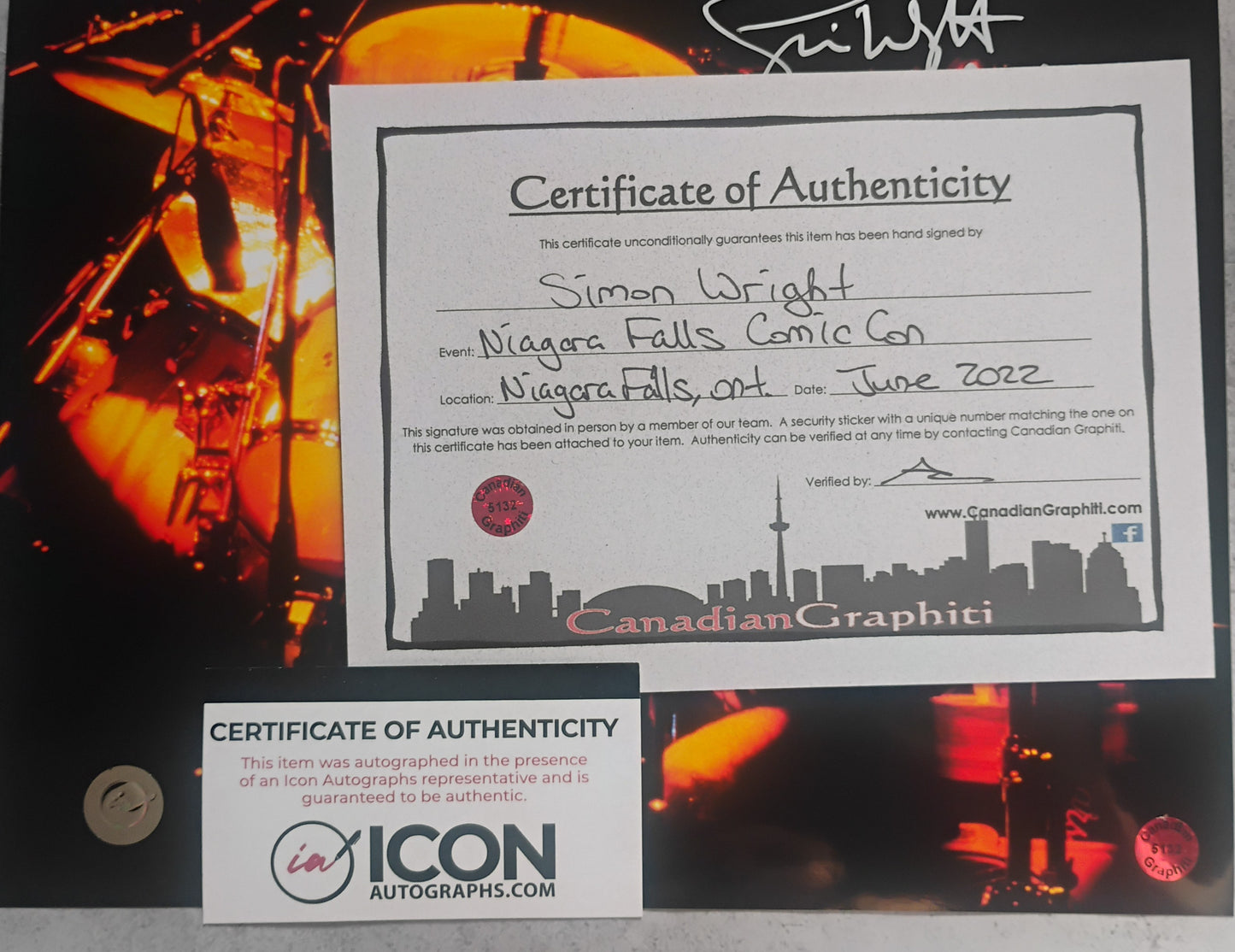 Simon Wright AC/DC Hand Signed Autograph 8x10 Photo COA