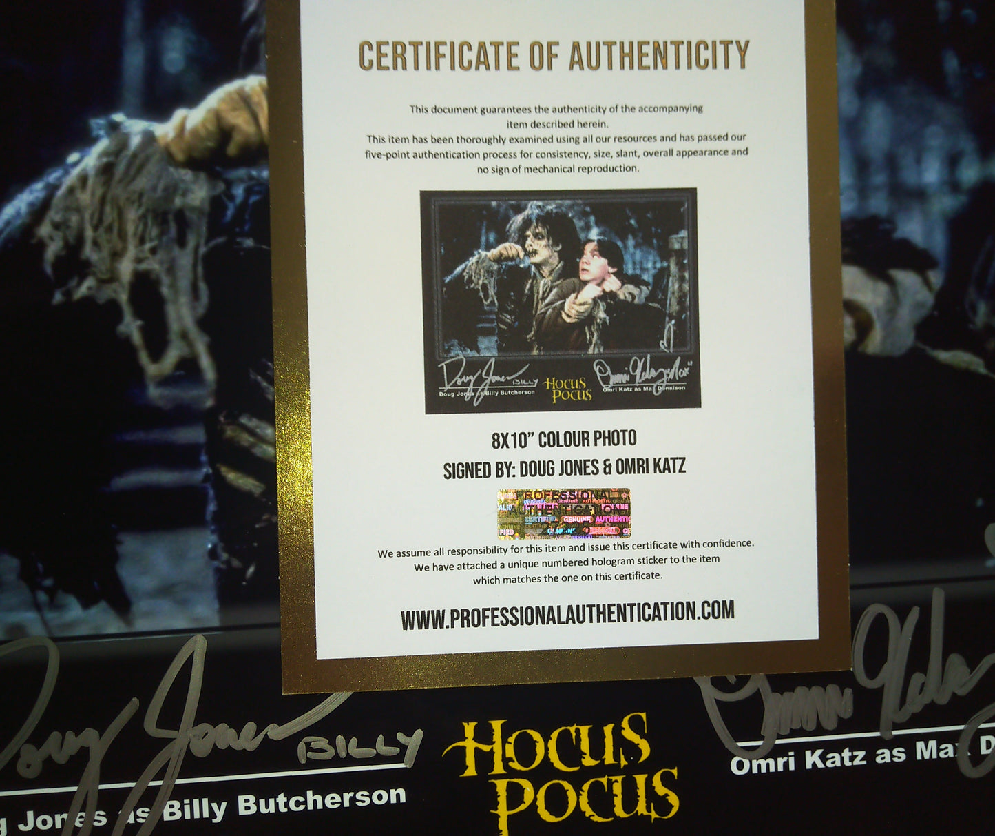 Omri Katz & Doug Jones Hand Signed Autograph 8x10 Photo COA Hocus Pocus
