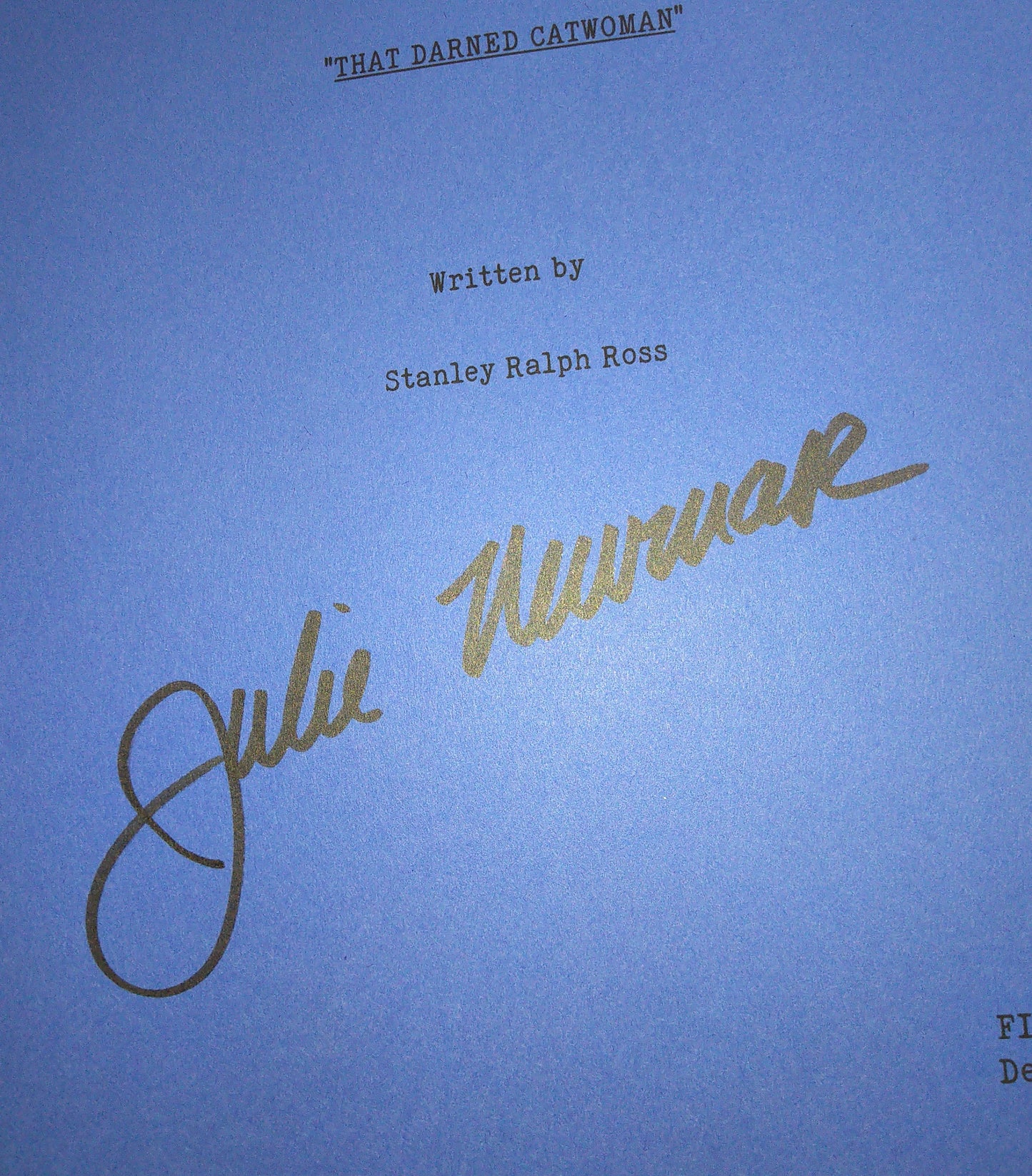Julie Newmar Hand Signed Autograph Batman Script COA