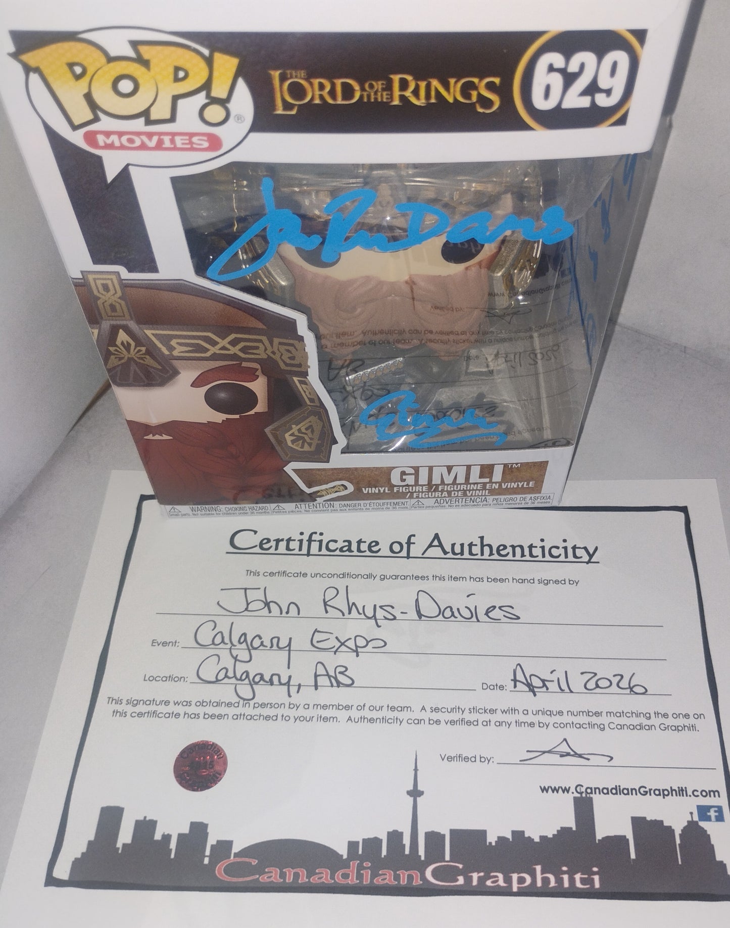 John Rhys-Davies Hand Signed Autograph Lord Of The Rings Funko Pop OPix COA