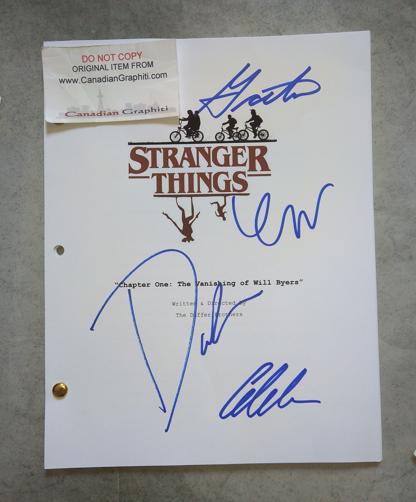 Stranger Things Cast Hand Signed Autograph Script COA David Harbour