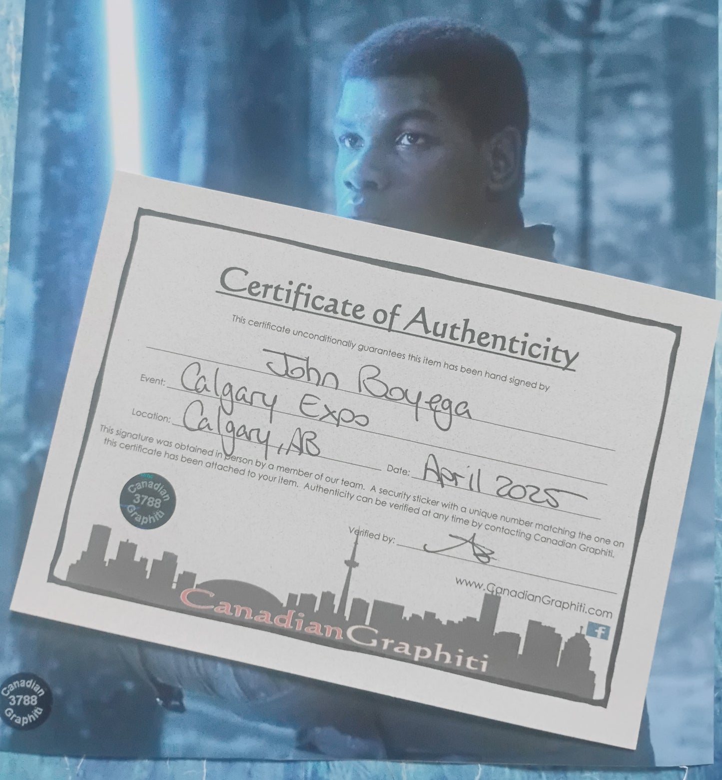 John Boyega Hand Signed Autograph 8x10 Photo COA Star Wars