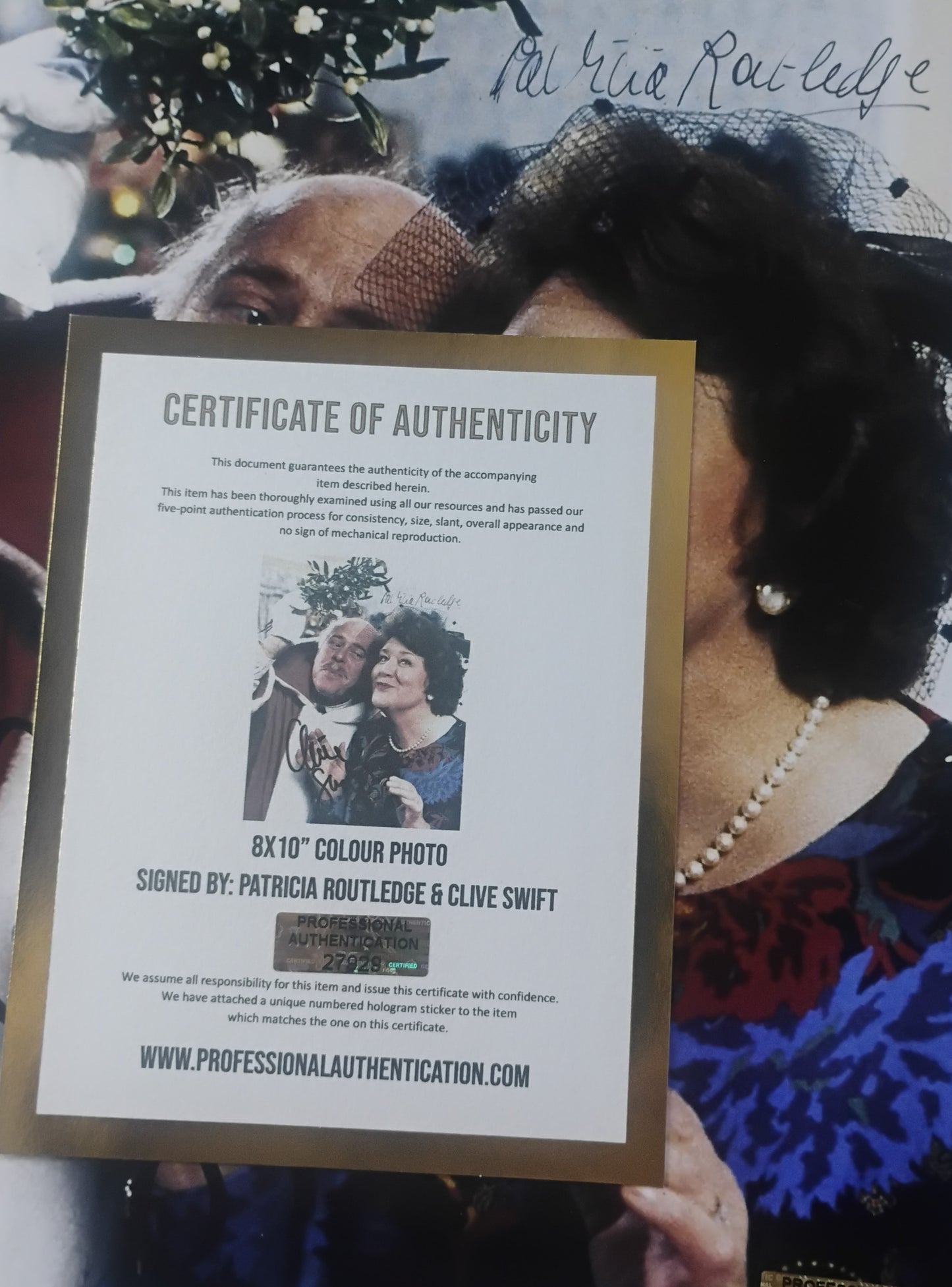 Patricia Routledge & Clive Swift Hand Signed Autograph 8x10 Photo COA Keeping Up Appearances