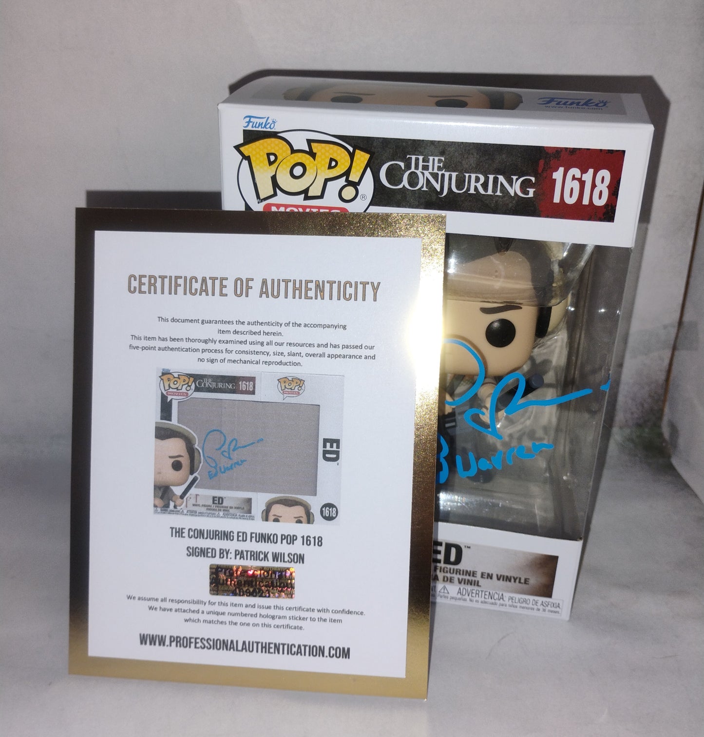 Patrick Wilson Hand Signed Autograph Funko Pop COA Ed Warren The Conjuring