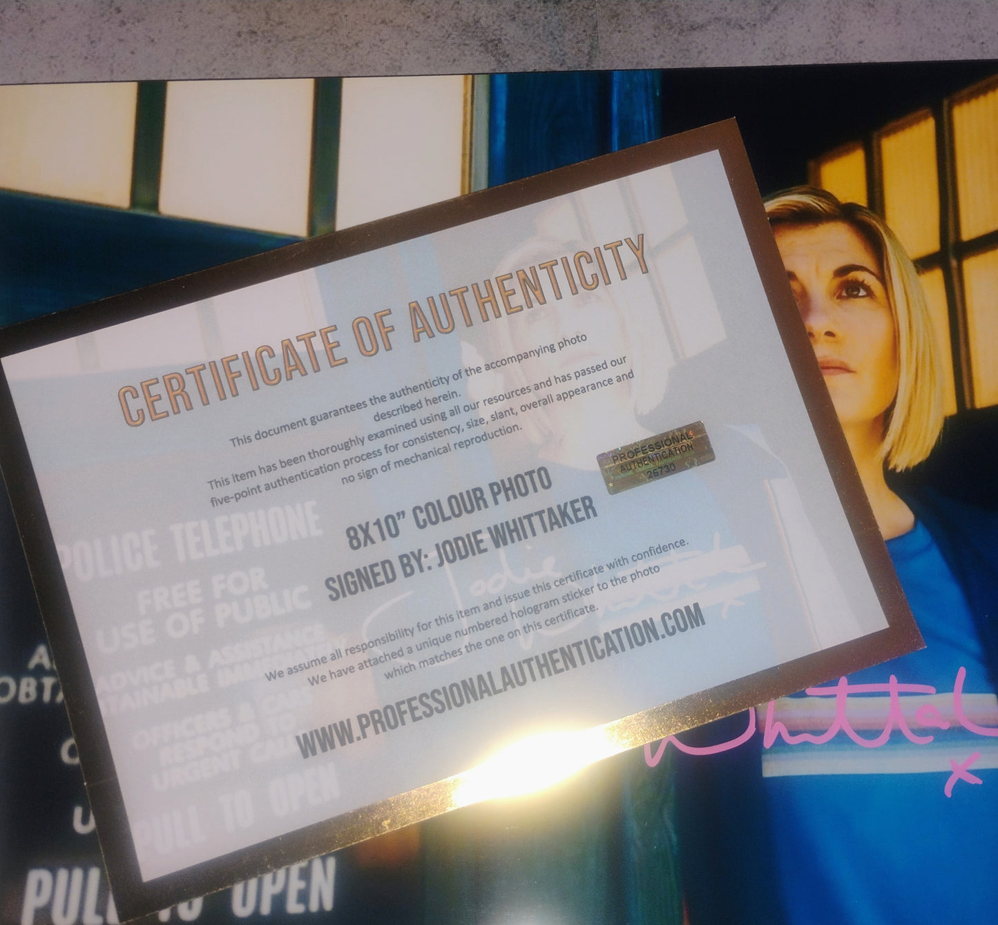 Jodie Whittaker Hand Signed Autograph 8x10 Photo COA Doctor Who