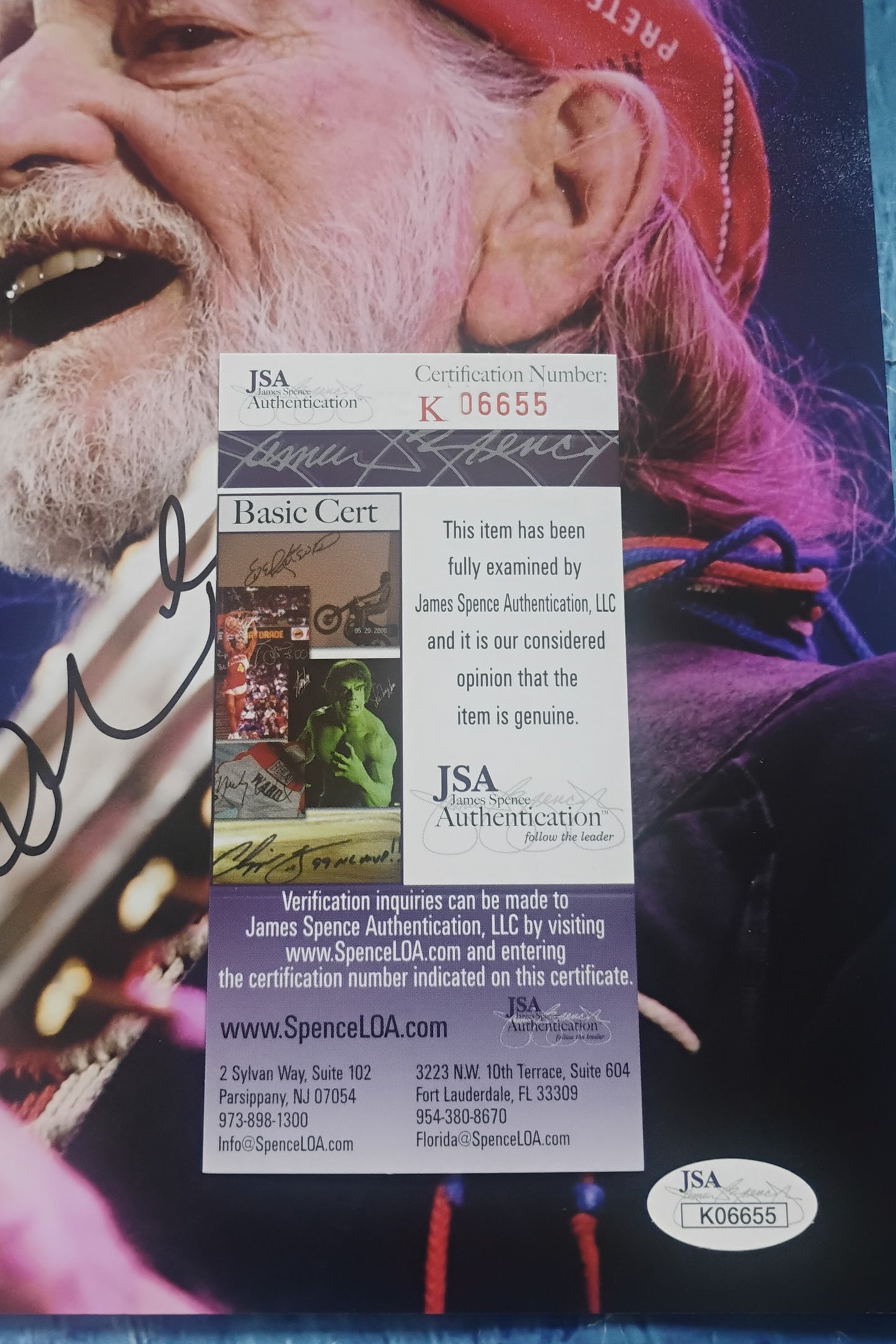 Willie Nelson Hand Signed Autograph 11x14 Photo JSA COA