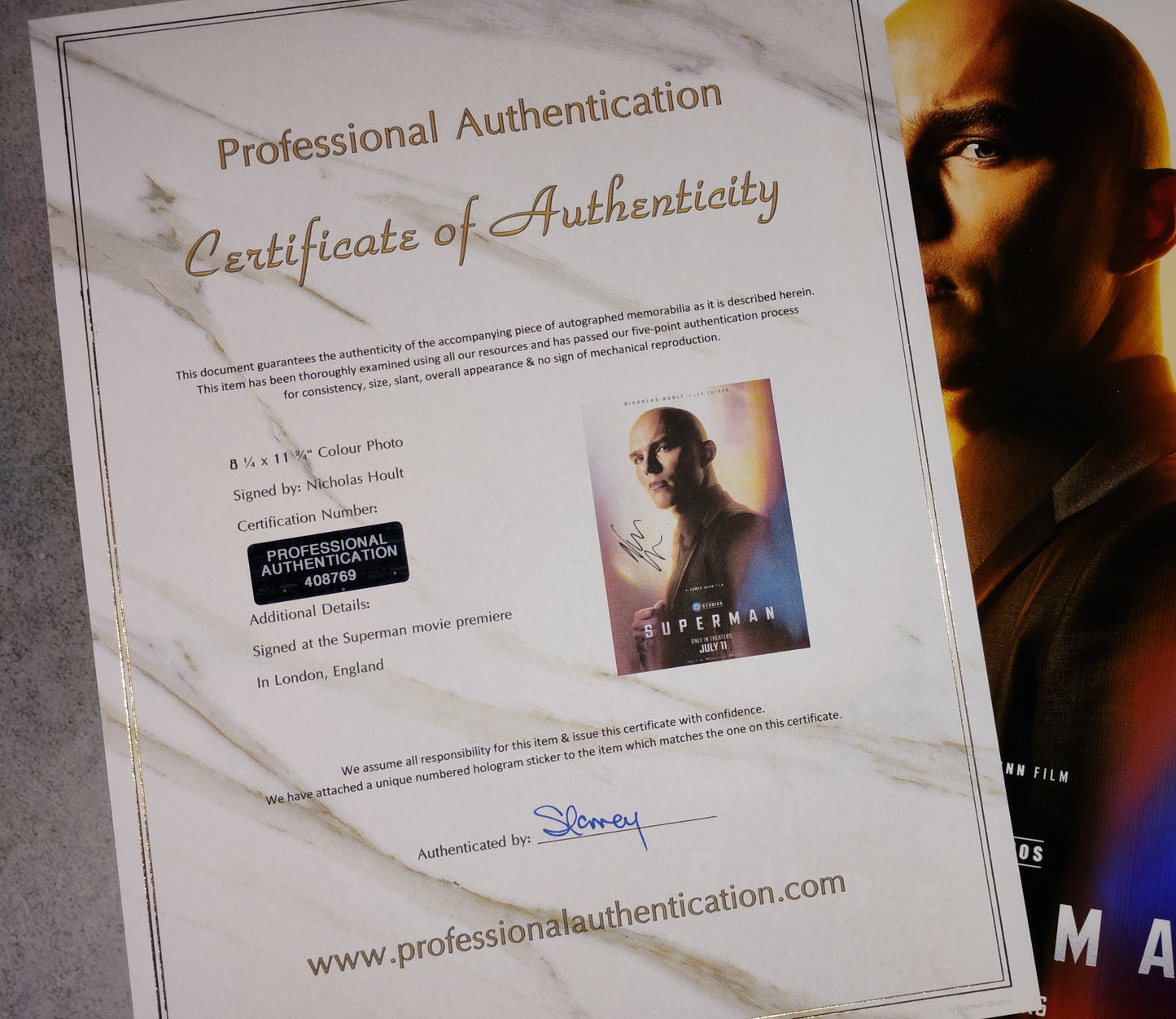 Nicholas Hoult Hand Signed Autograph Photo COA Superman