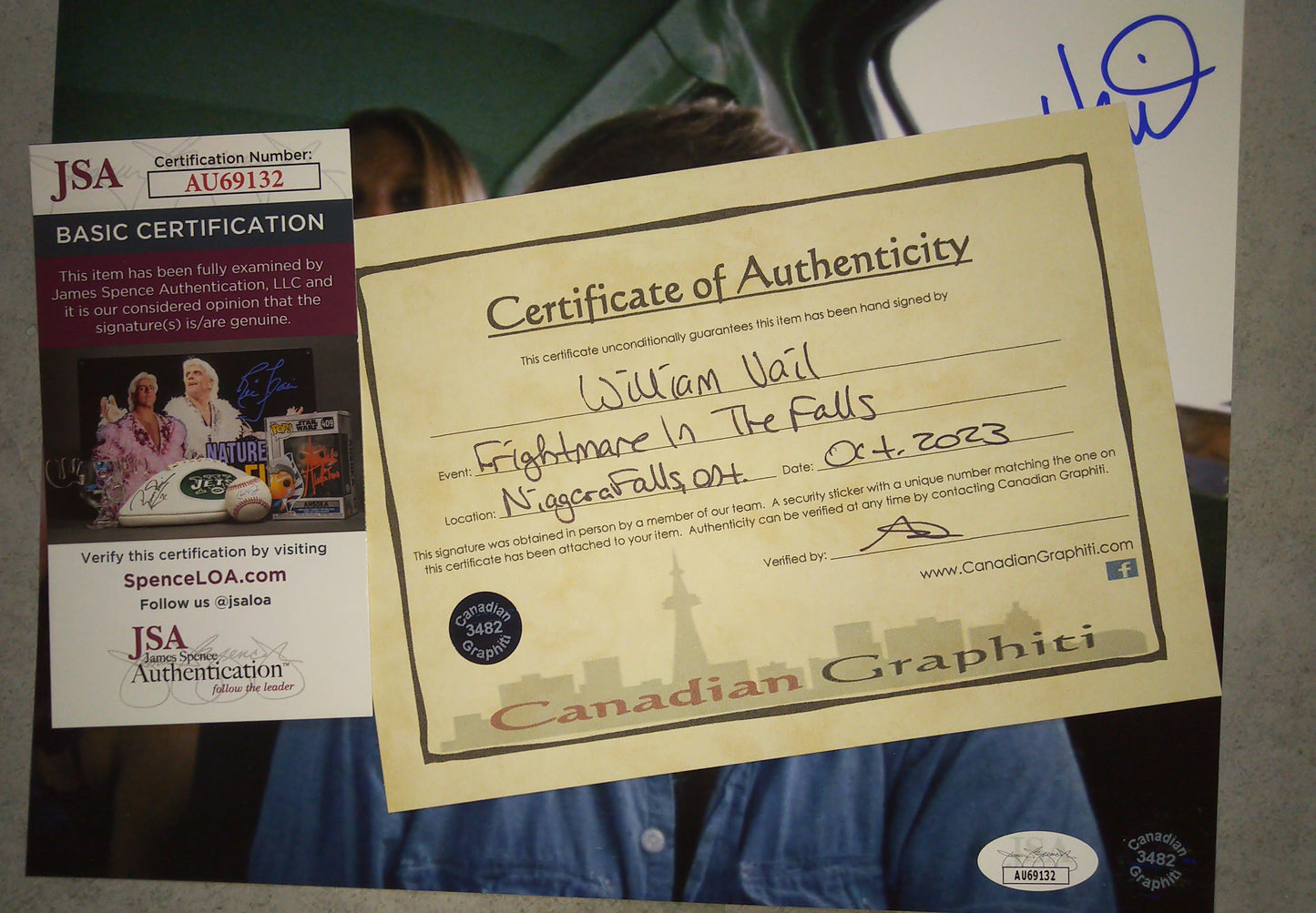 William Vail Hand Signed Autograph 8x10 Photo COA + JSA Texas Chainsaw Massacre