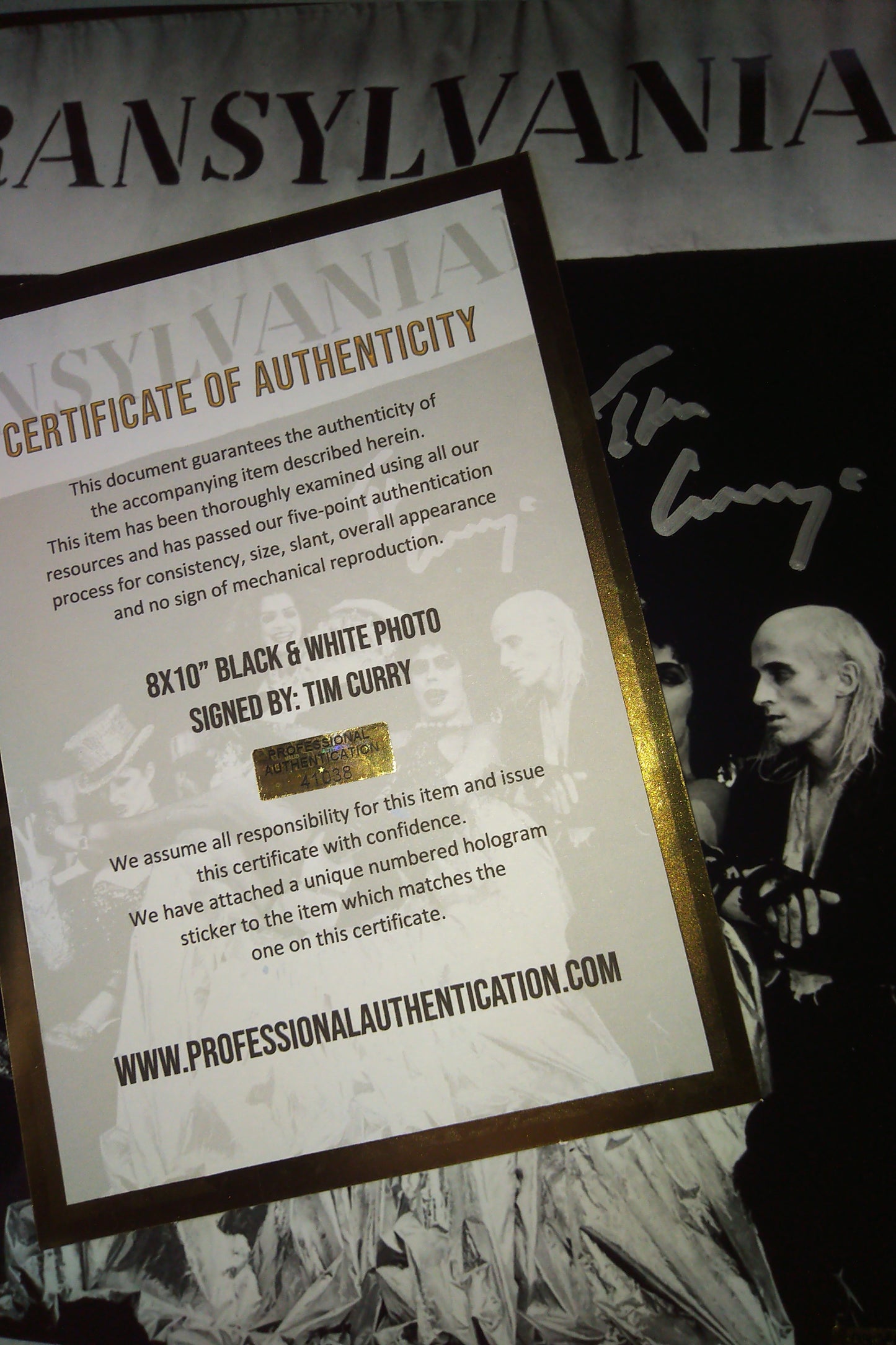 Tim Curry Hand Signed Autograph 8x10 Photo COA Rocky Horror Picture Show