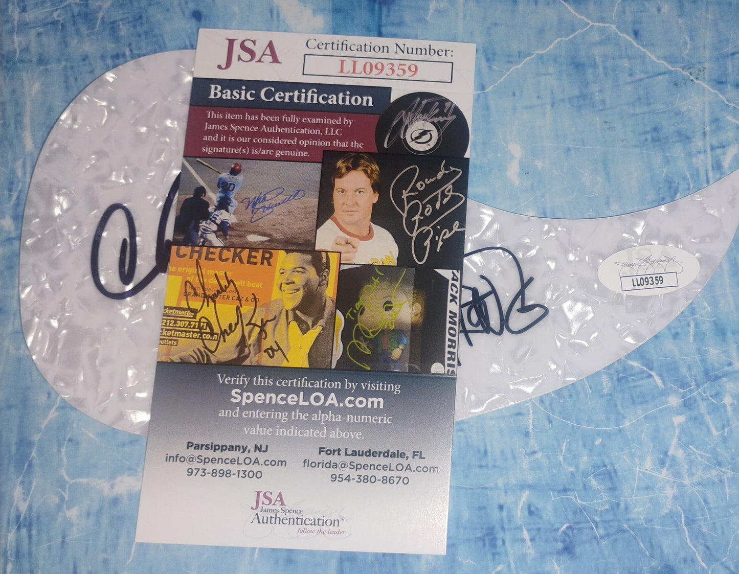 Cheech & Chong Hand Signed Autograph Guitar Pick Guard JSA COA