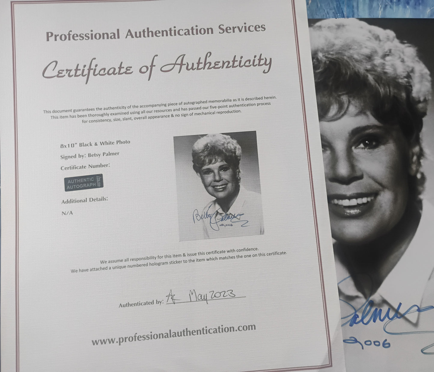 Betsy Palmer Hand Signed Autograph 8x10 Photo COA Friday The 13th