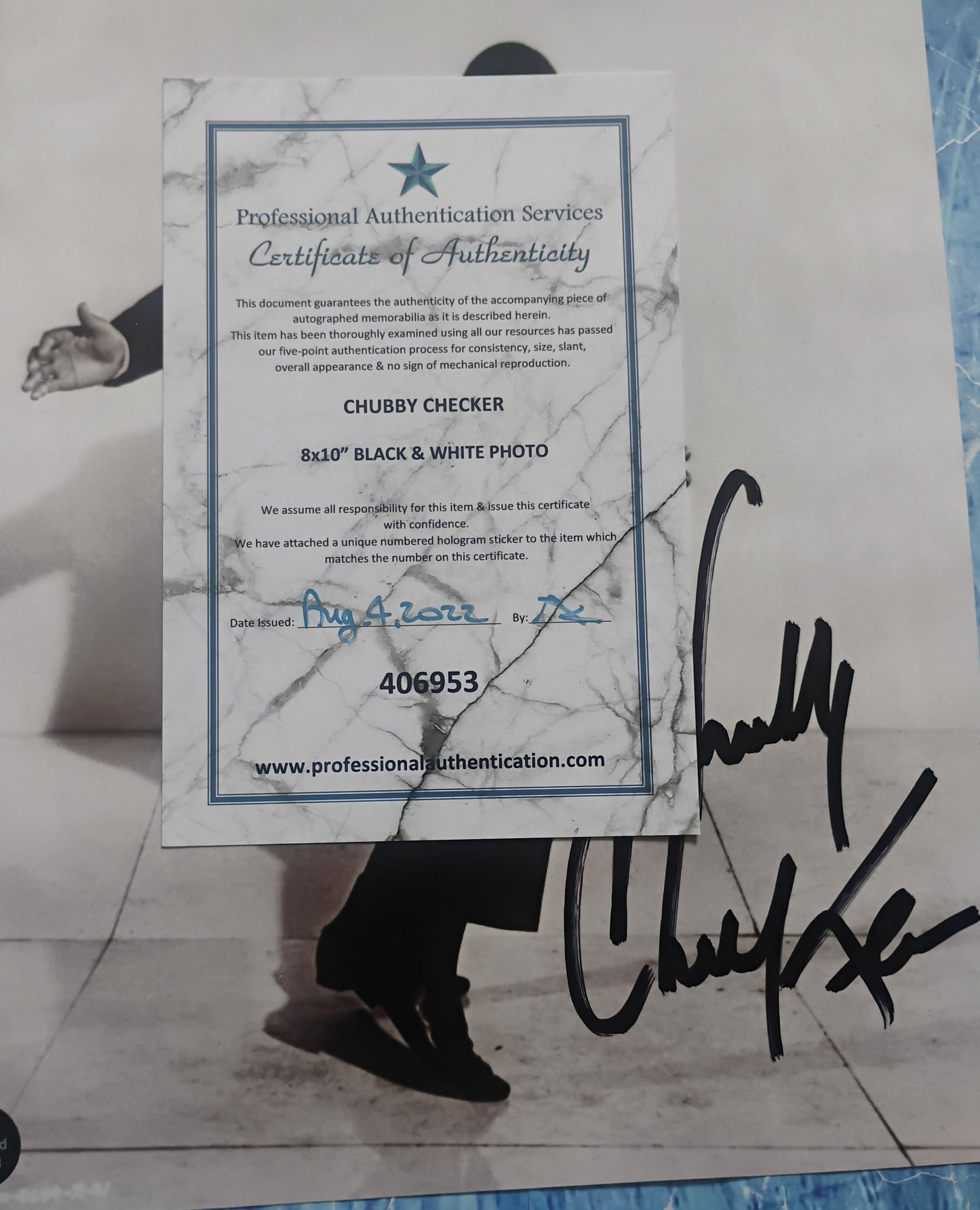 Chubby Checker Hand Signed Autograph 8x10 Photo COA