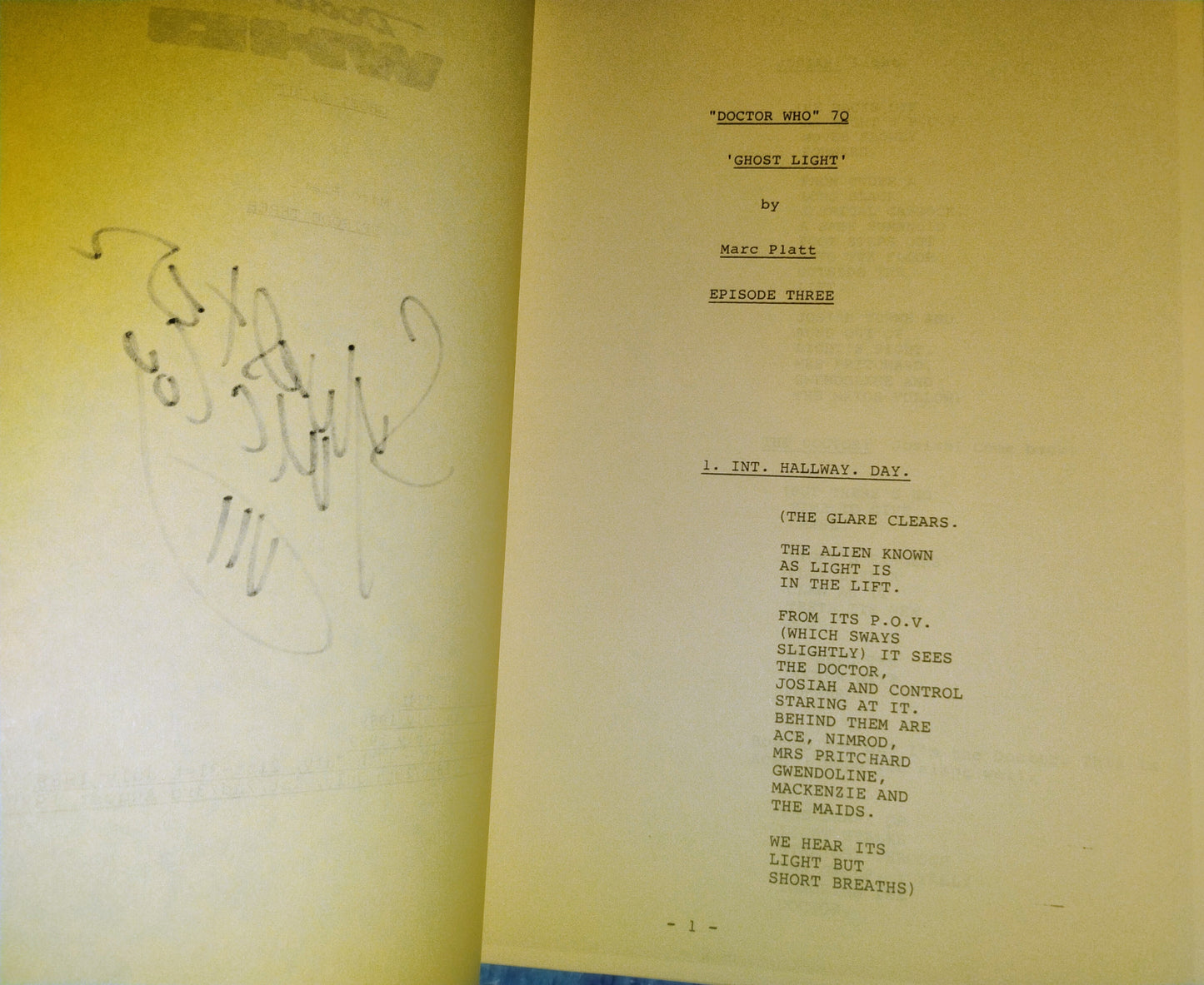 Sylvester McCoy Hand Signed Autograph Doctor Who Script COA