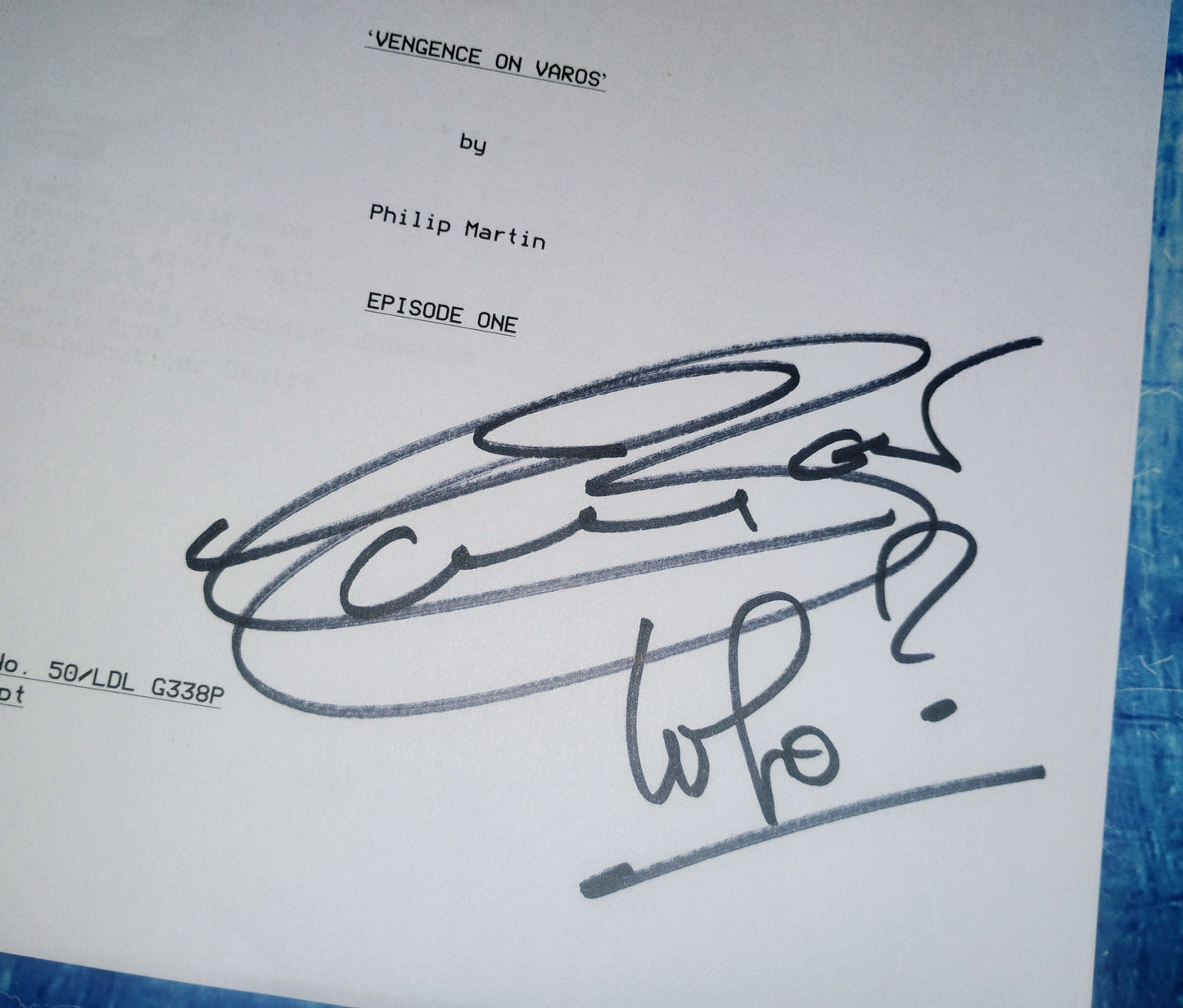Colin Baker Hand Signed Autograph Doctor Who Script COA