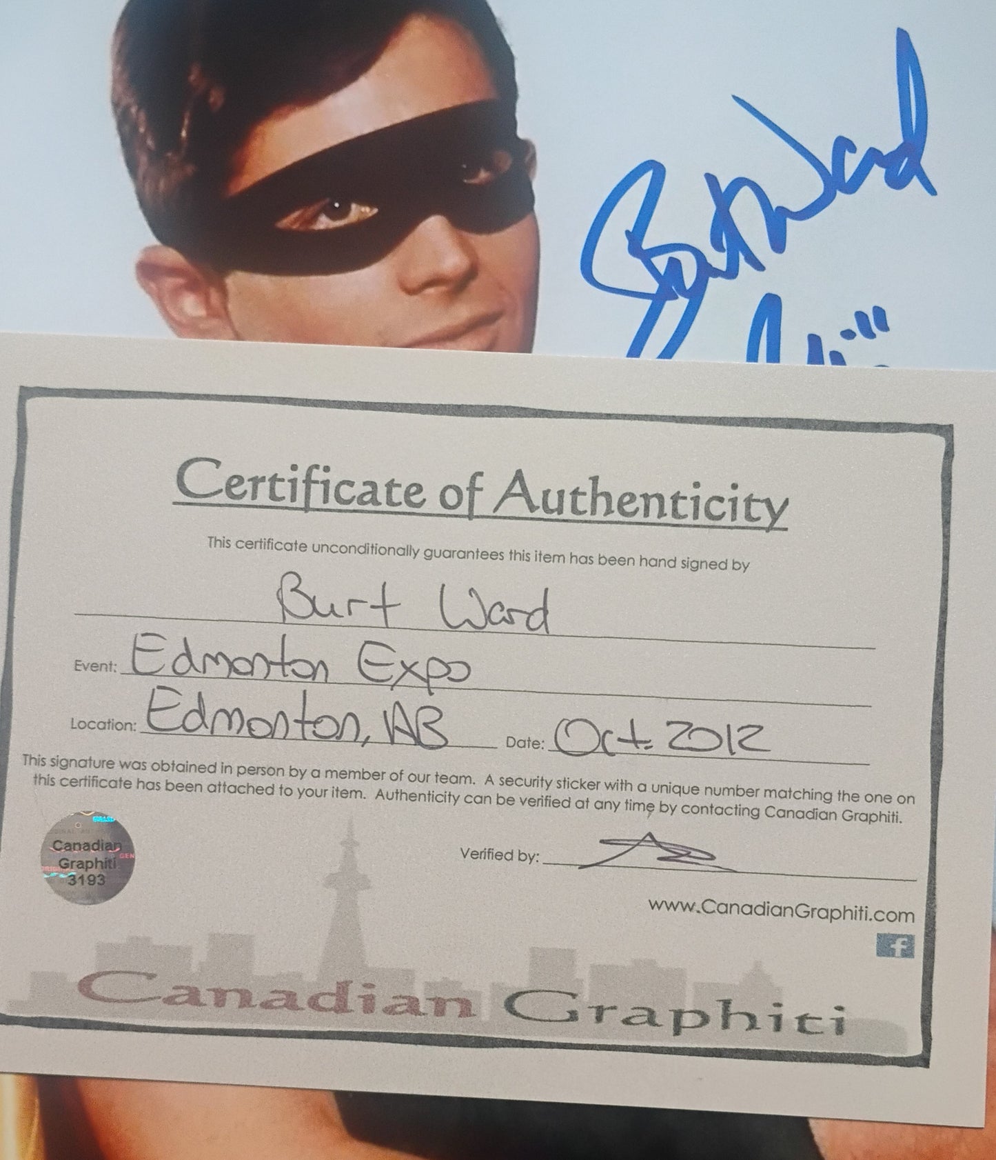 Burt Ward Hand Signed Autograph 8x10 Photo COA