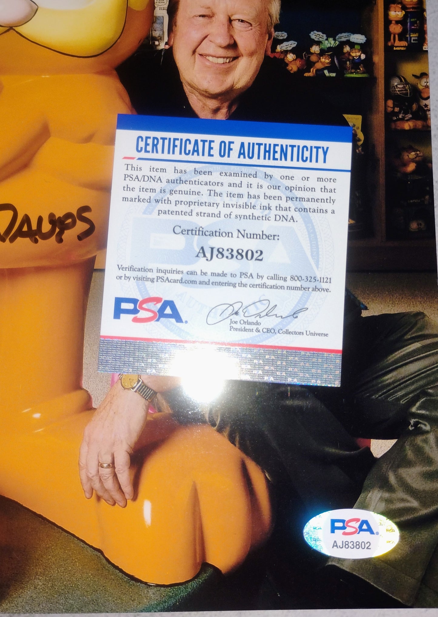 Jim Davis Hand Signed UTOGRAPH 8X10 Photo PSA COA Garfield