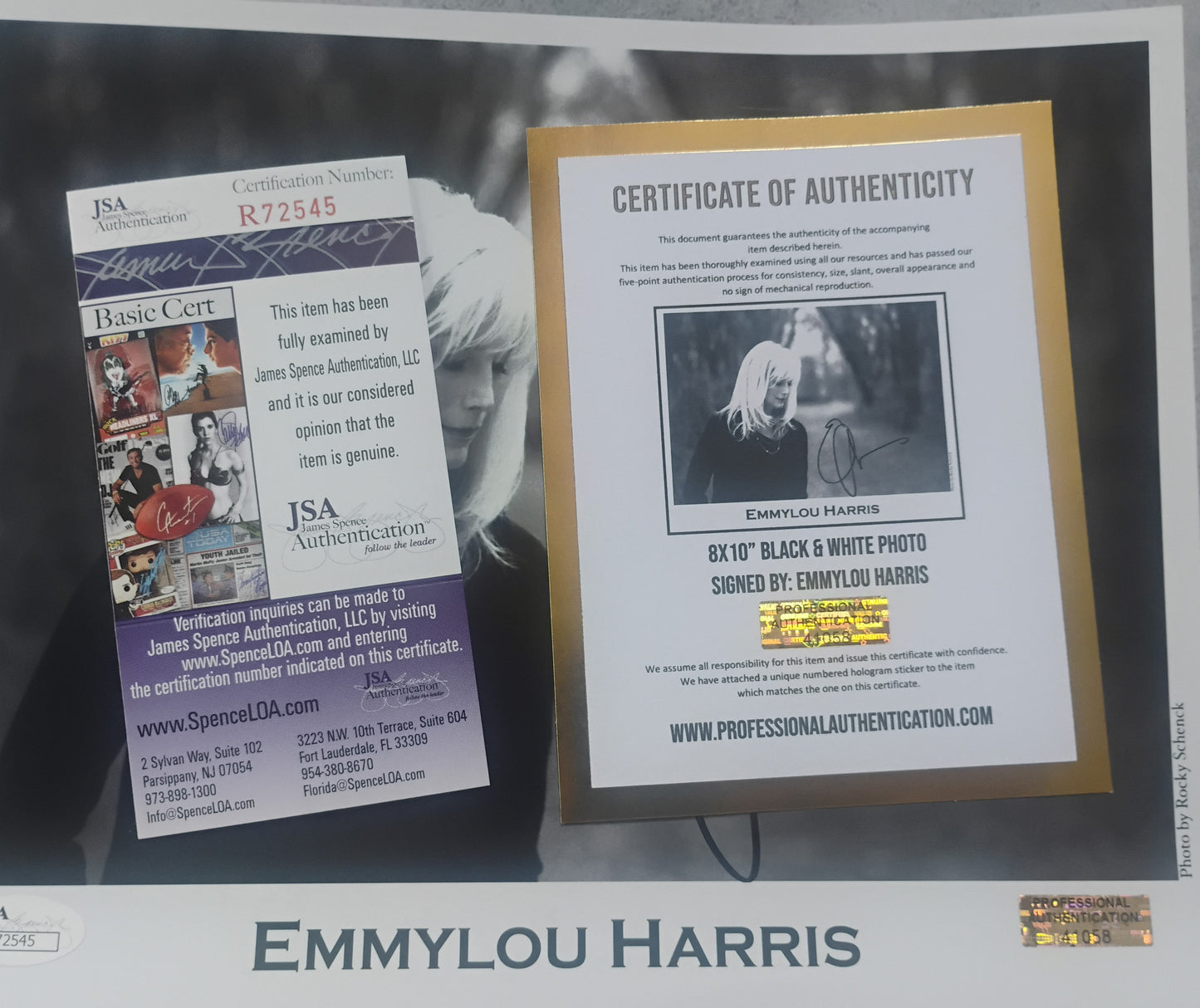 Emmylou Harris Hand Signed Autograph 8x10 Photo JSA COA
