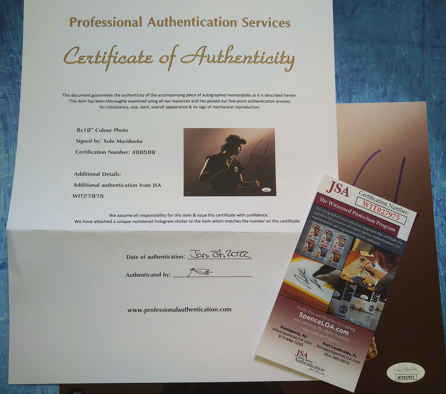 Xolo Mariduena Hand Signed Autograph 8x10 Photo COA + JSA Cobra Kai