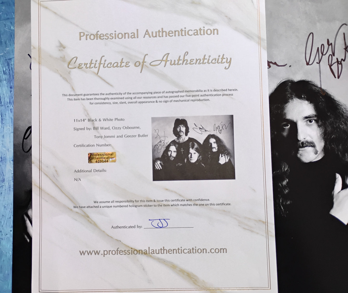 Black Sabbath Hand Signed Autograph 11x14 Photo COA