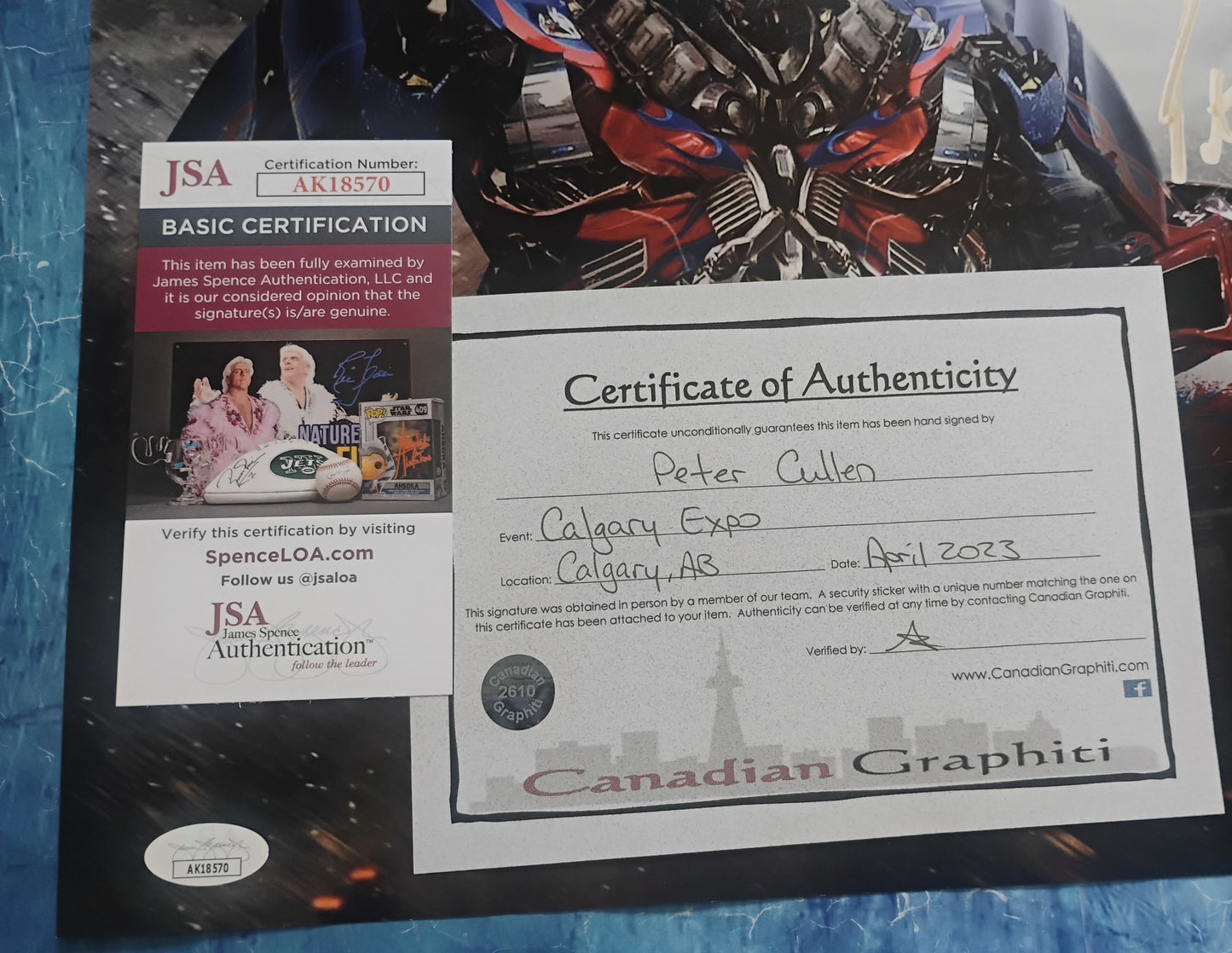 Peter Cullen Hand Signed Autograph 11x17 Photo JSA COA Transformers