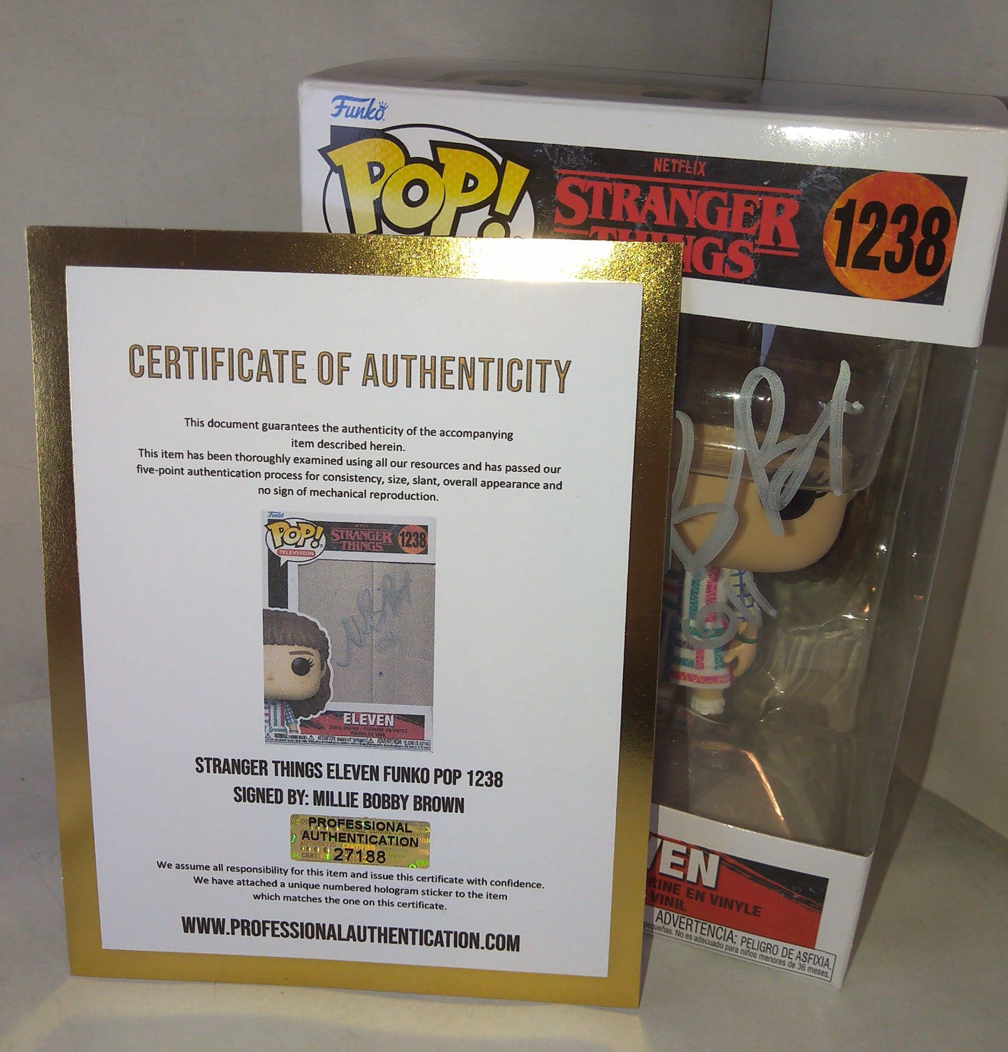 Millie Bobby Brown Hand Signed Autograph Stranger Things Funko Pop COA