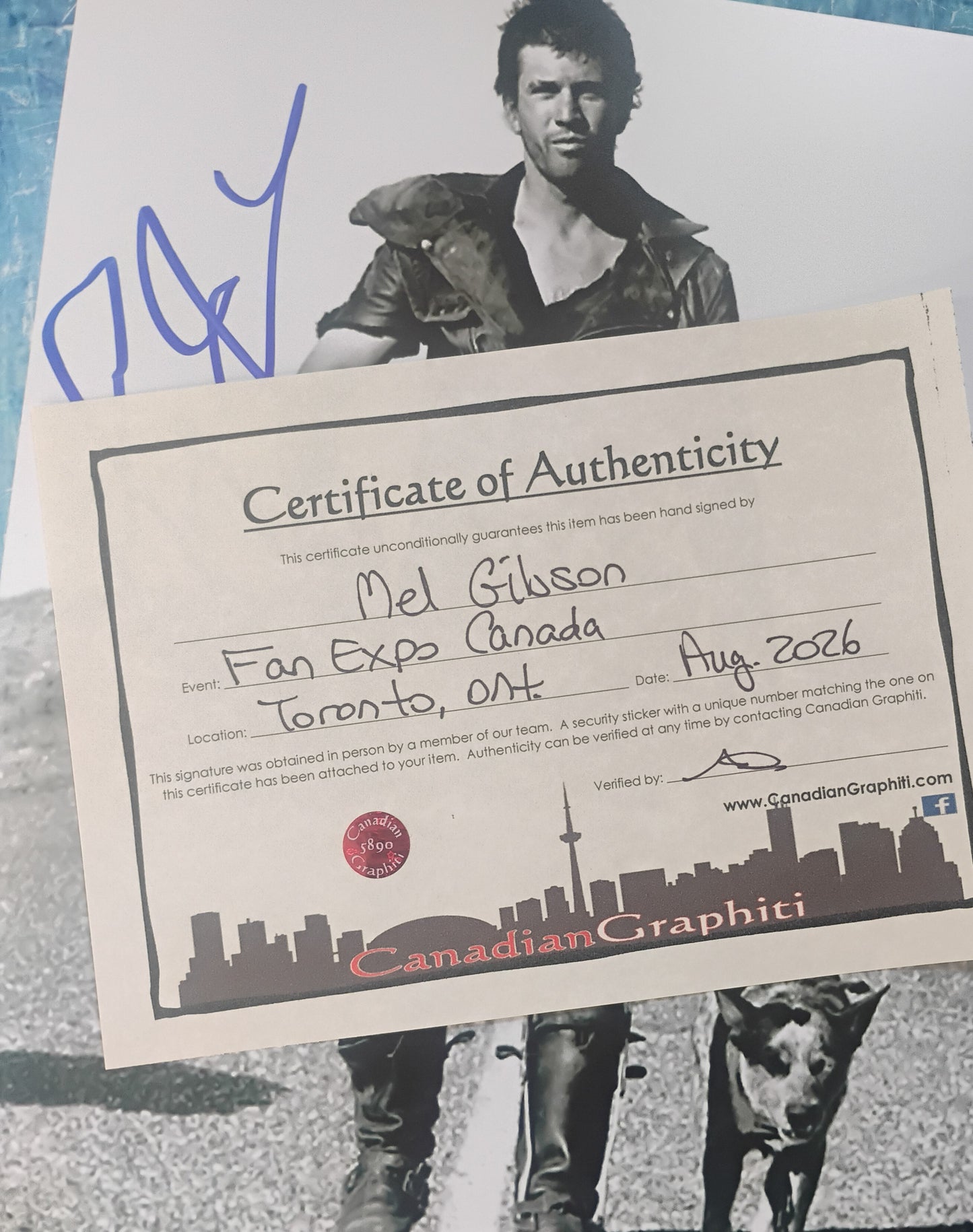 Mel Gibson Hand Signed Autograph 8x10 Photo OPix COA Mad Max