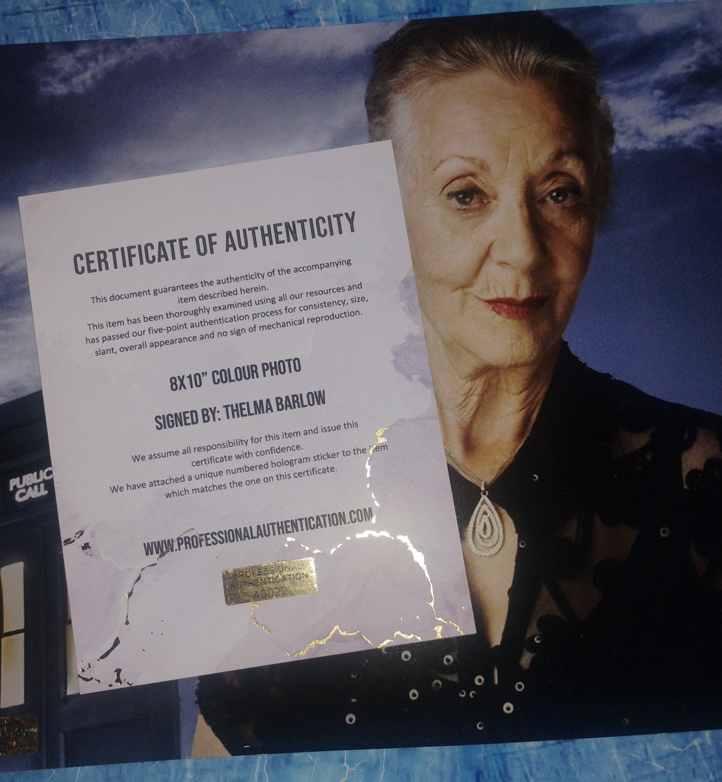 Thelma Barlow Hand Signed Autograph 8x10 Photo COA Doctor Who