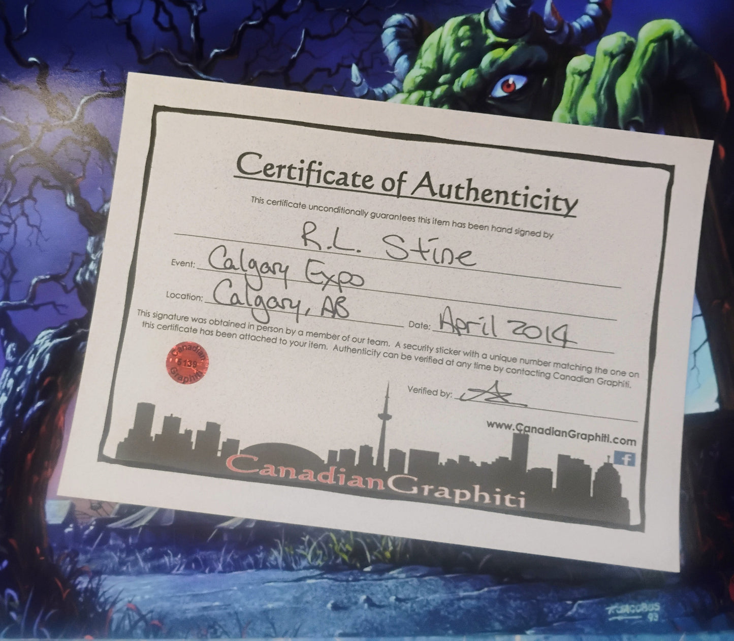 R.L. Stine Hand Signed Autograph 8x10 Photo COA Goosebumps