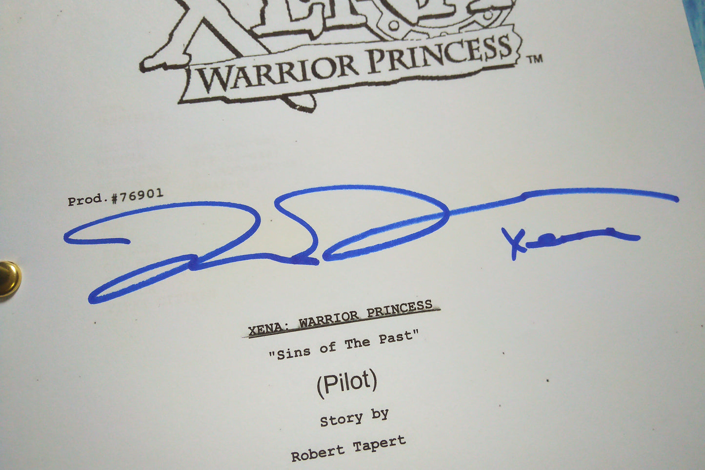 Lucy Lawless & Renee O'Connor Hand Signed Autograph Xena Script COA