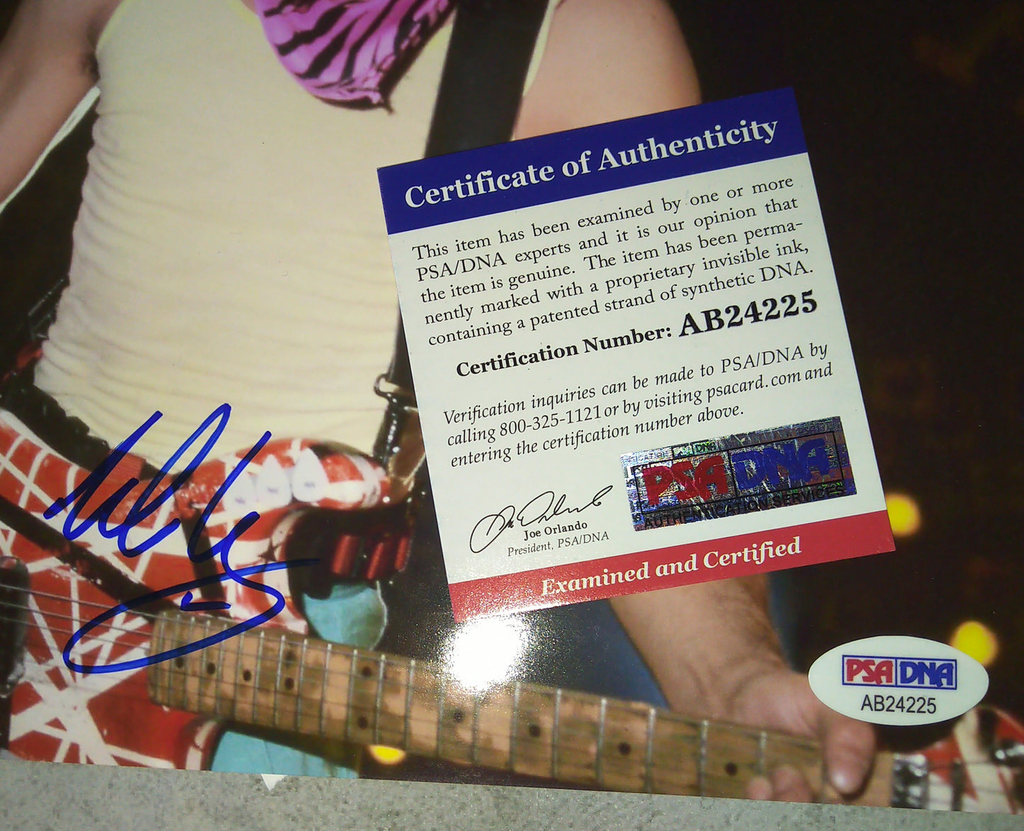 Eddie Van Halen Hand Signed Autograph Photo PSA COA