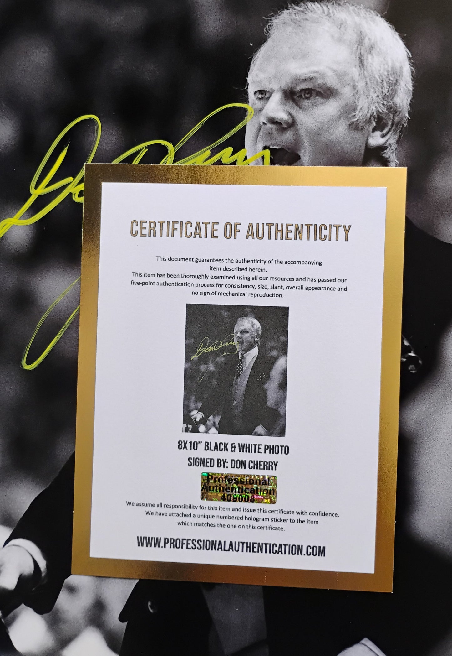 Don Cherry Hand Signed Autograph 8x10 Photo Coach's Corner