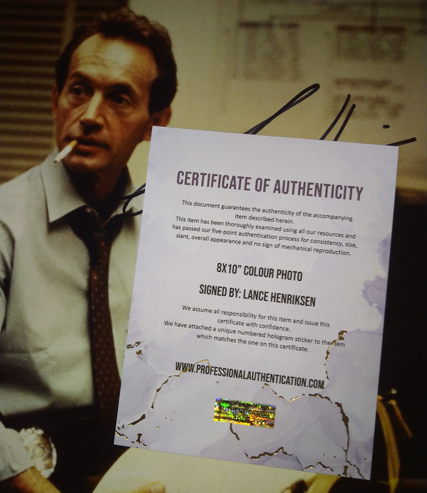 Lance Henriksen Hand Signed Autograph 8x10 Photo COA Terminator