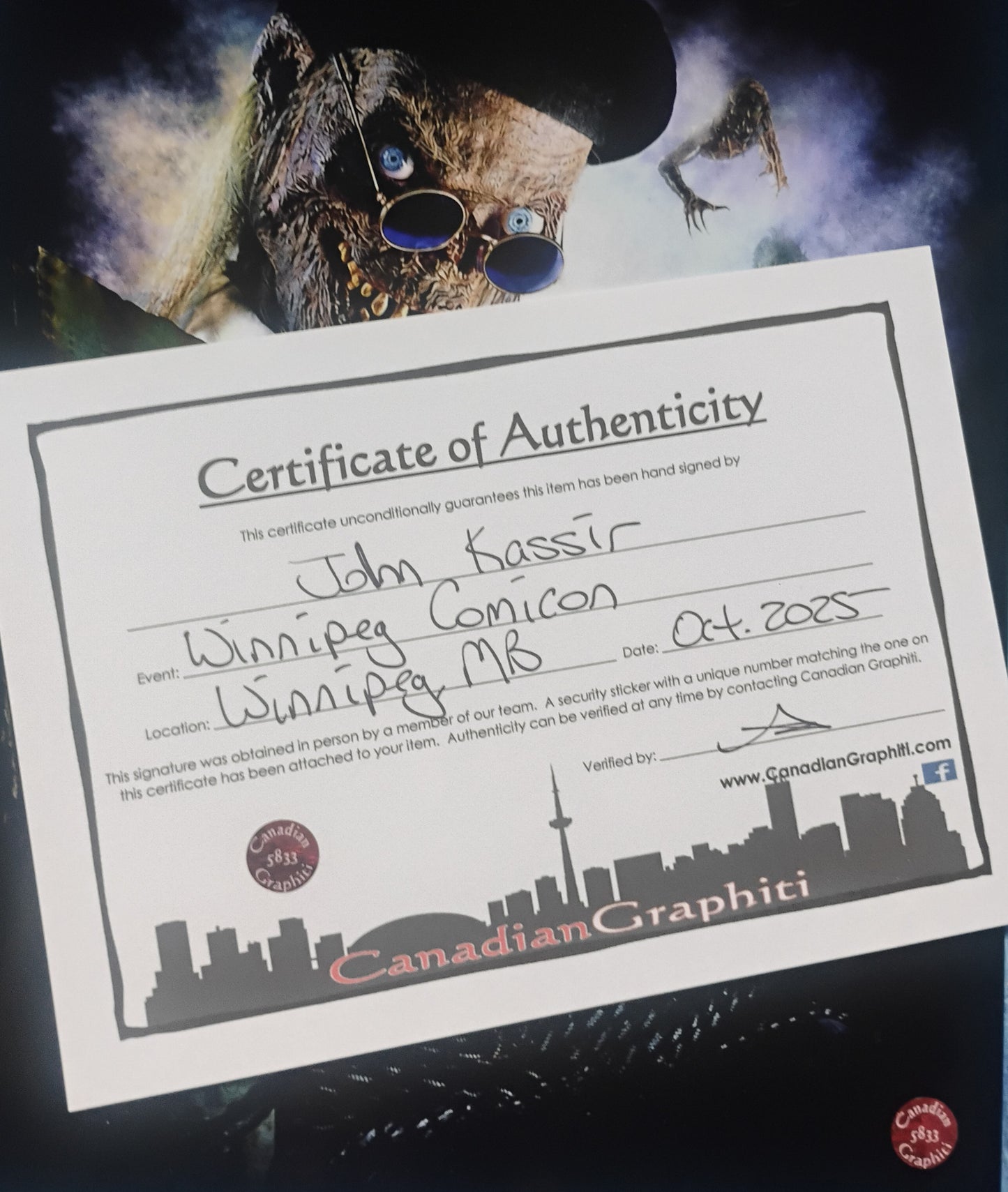 John Kassir Hand Signed Autograph 8x10 Photo COA Tales From The Crypt