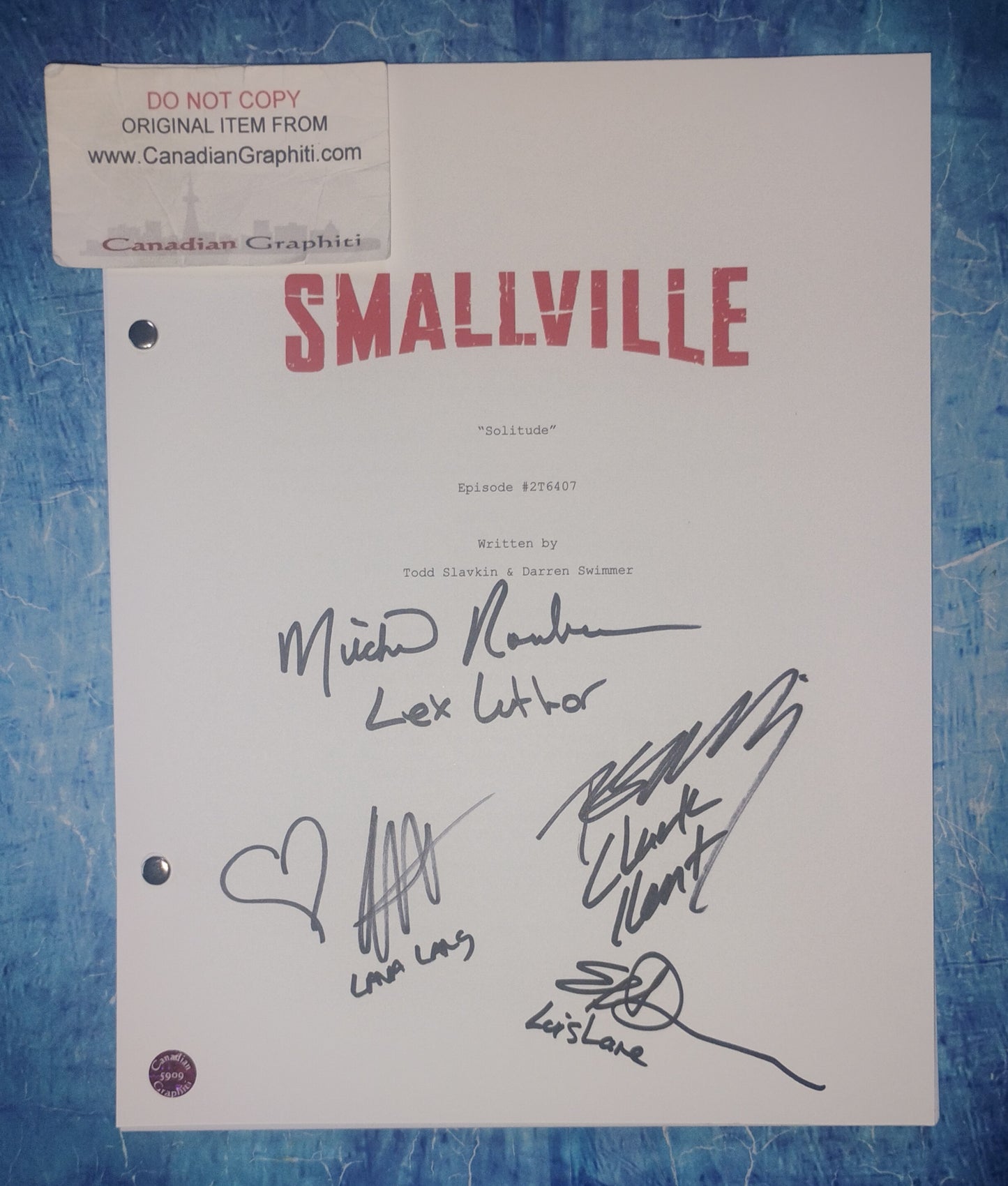 Smallville 4x Cast Hand Signed Autograph COA Tom Welling, Michael Rosenbaum, Erica Durance & Kristin Kreuk