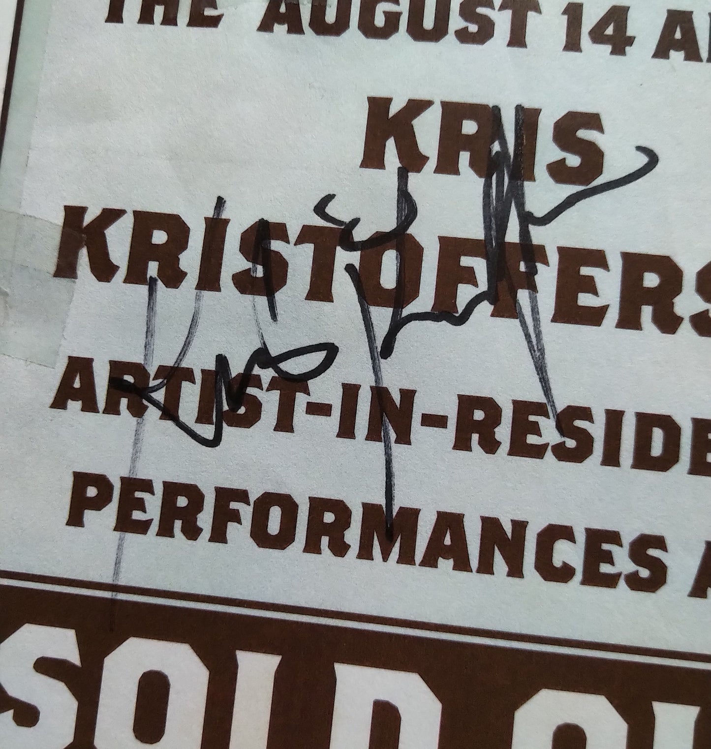 Kris Kristofferson Hand Signed Autograph Hall Of Fame Event Signage COA