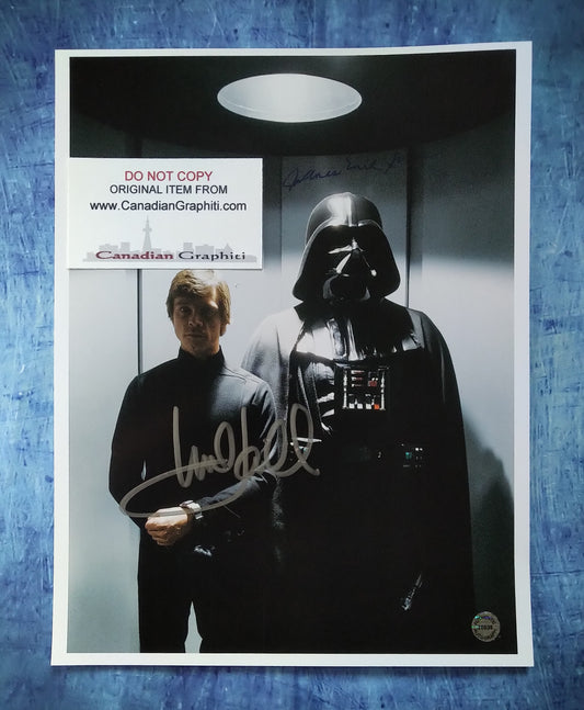 Mark Hamill & James Earl Jones Hand Signed Autograph Photo COA Star Wars