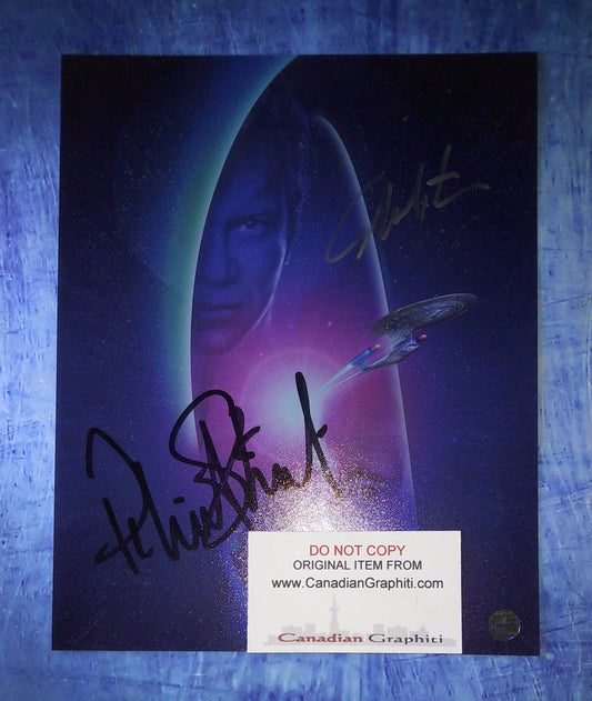 William Shatner & Patrick Stewart Hand Signed Autograph 8x10 Photo COA Star Trek