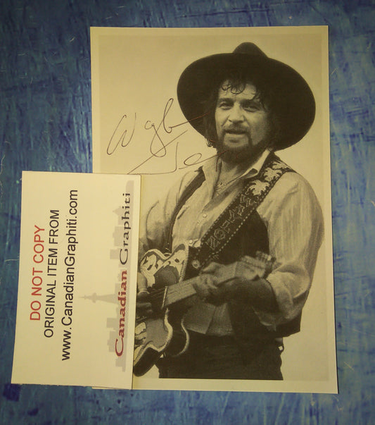 Waylon Jennings Hand Signed Autograph Index Card Photo