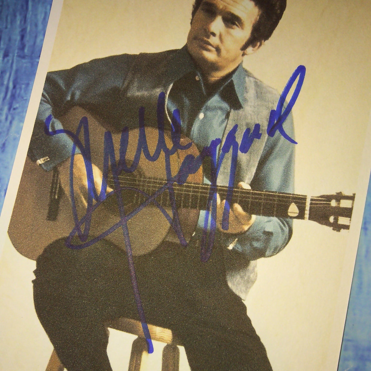 Merle Haggard Hand Signed Autograph Index Card Photo